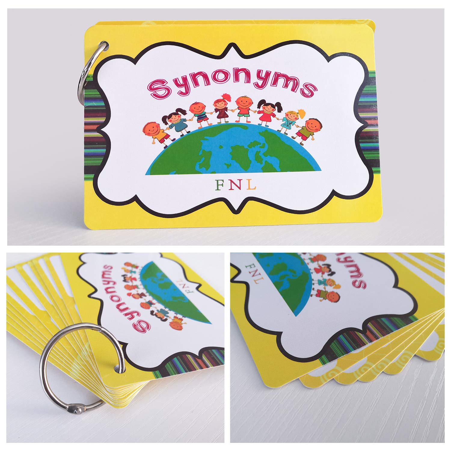 Richardy 20 Groups English Synonyms Flashcards - Vocabulary Building Cards for Kids | Educational Learning Toys for Preschool & Kindergarten | Classroom Supplies & Homeschooling Activities | Perfect for ESL Students & Early Childhood Education