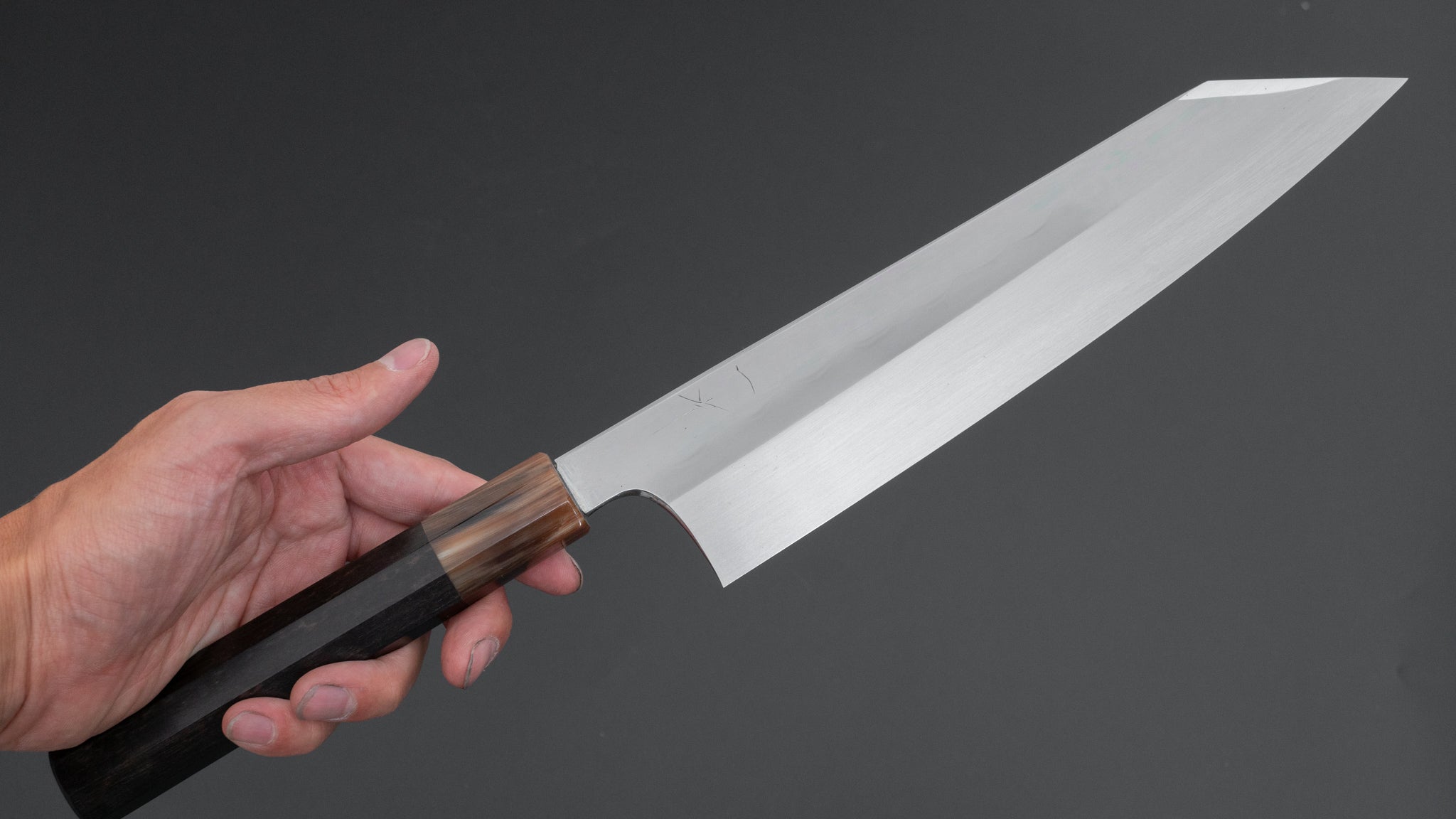 Hitohira Togashi White #1 Notaremon Mizu Honyaki Kiritsuke Gyuto 240mm Japanese Chef Knife with Taihei Ebony Handle & Saya - Premium Kitchen Knife for Sushi, Sashimi & Meat Cutting