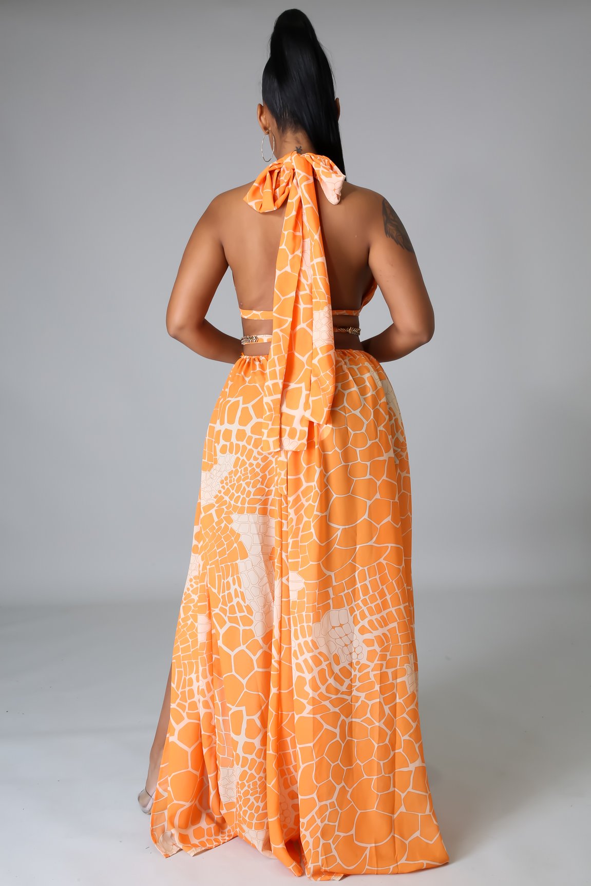 Tulum Vacation Maxi Dress in Peach & Orange - Perfect for Beach Getaways, Summer Outings, and Boho Chic Style