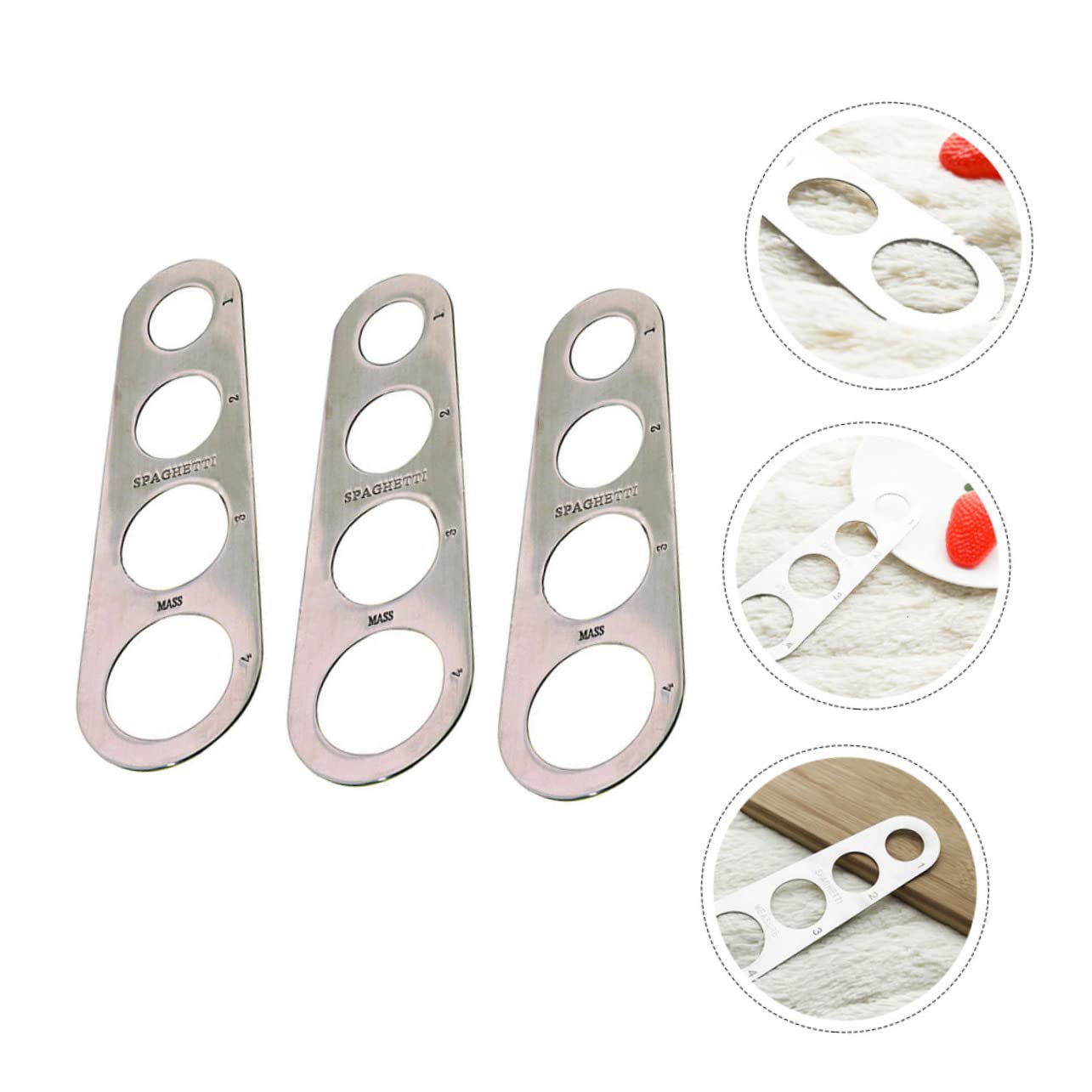 3-Piece Noodle Measuring Ruler Set - Spaghetti Portion Control Tool with 4 Holes - Perfect Kitchen Gadget for Measuring Pasta Portions | Ideal for Home Cooks, Restaurants & Meal Prep