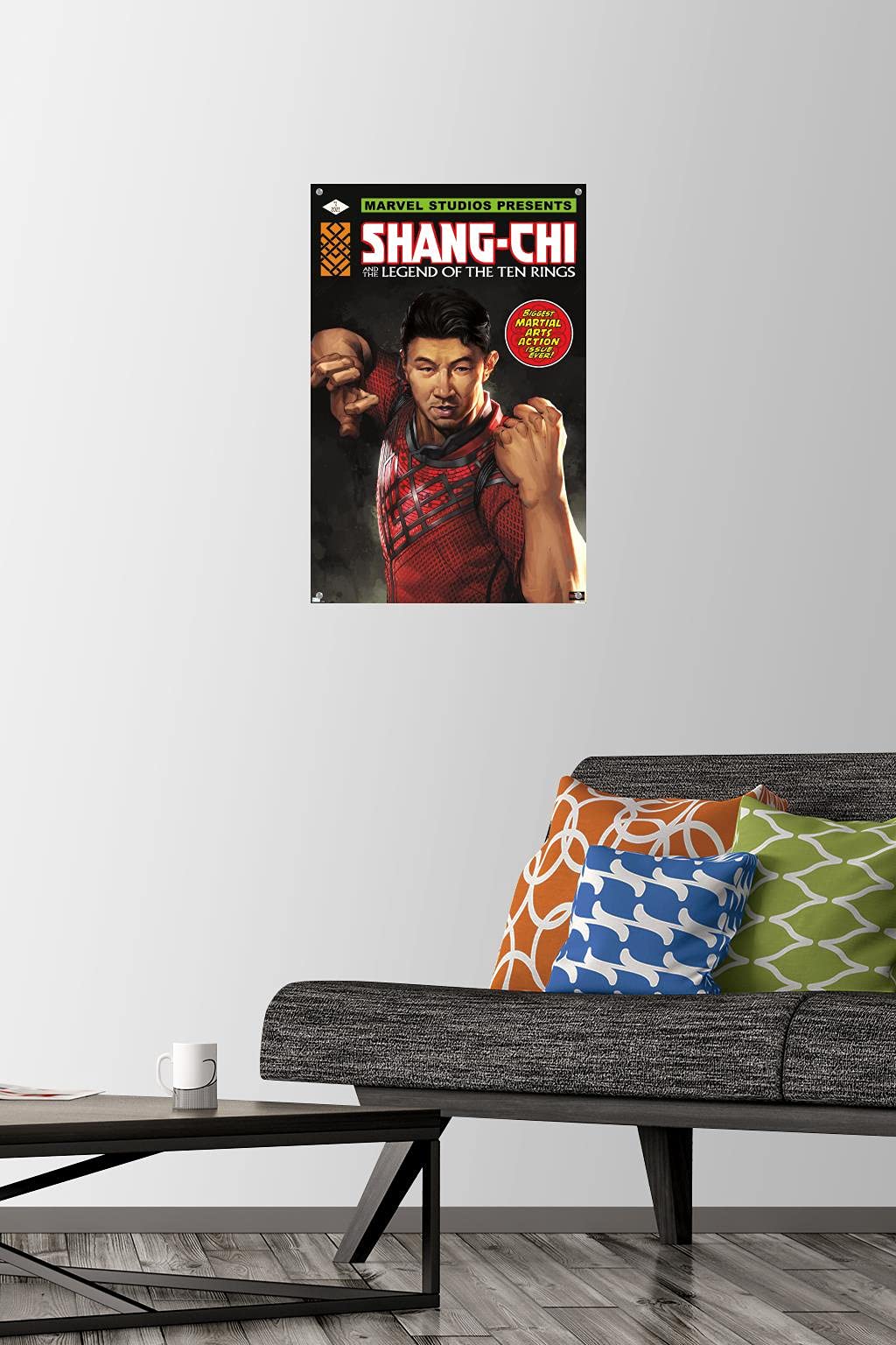 Marvel Shang-Chi and The Legend of The Ten Rings Action Movie Poster - Premium Quality Wall Art Decor with Push Pins for Bedroom, Office & Game Room