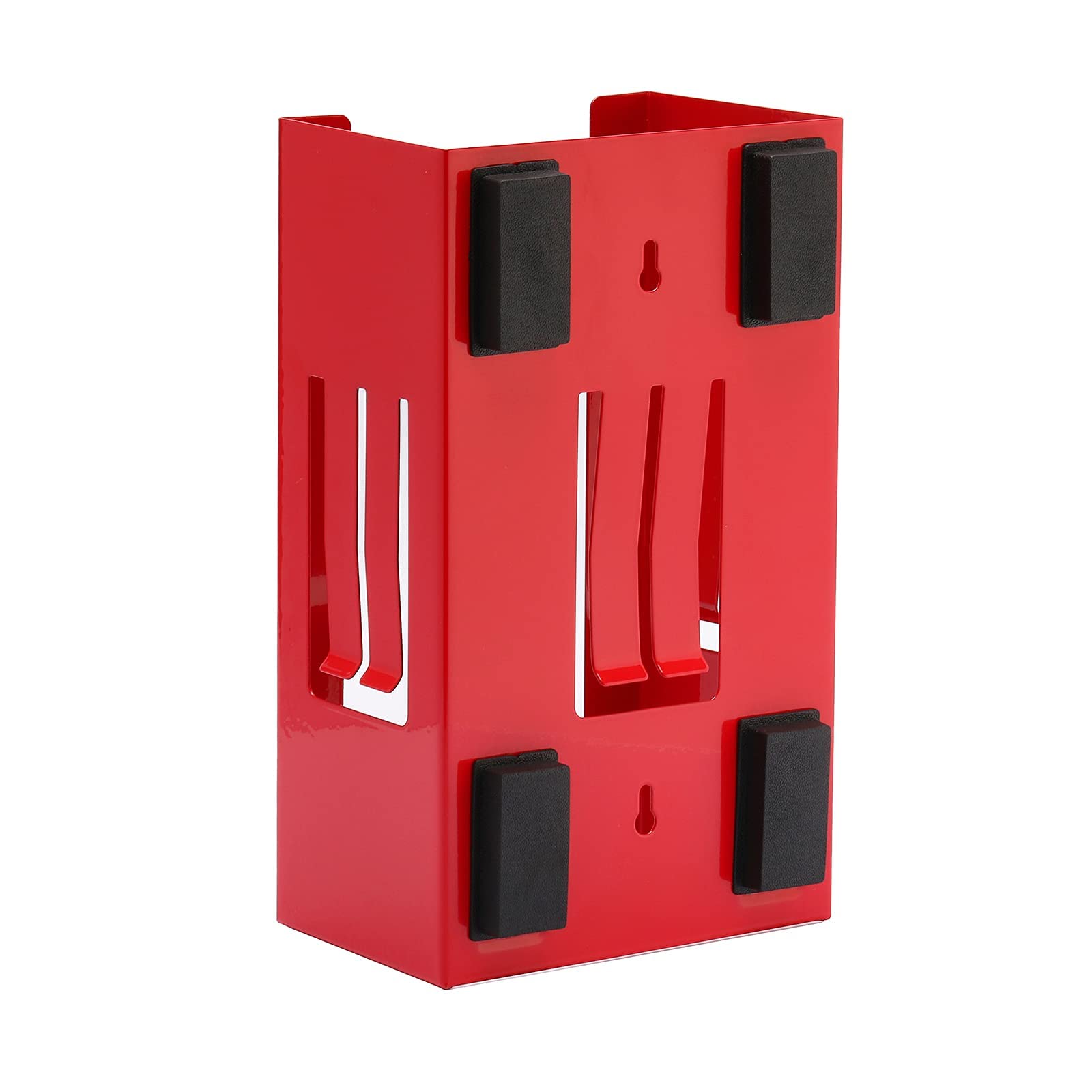 Mayouko Magnetic Dispenser Holder - Wall Mount Organizer for Tissues, Disposal Gloves & Wipes | 8LBS Capacity | Tool Cart Accessory (Red) | Perfect for Kitchen, Bathroom & Workshop Organization