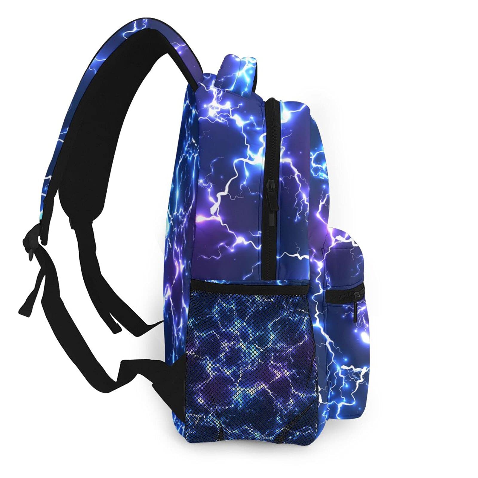 Abstract Blue Lightning Backpack - 16 Inch Laptop Bag for Teens & Adults, Water-Resistant School Bookbag & Casual Daypack - Perfect for College, Travel & Everyday Use