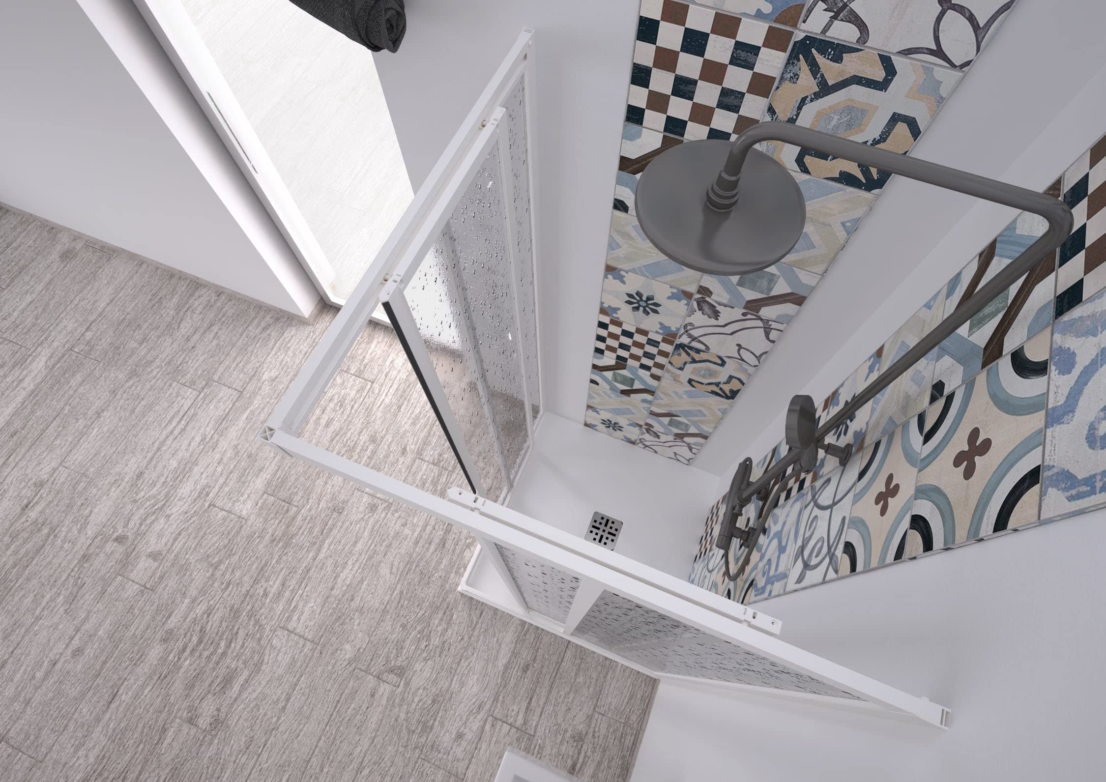 Decorspace Corner Acrylic Shower Screen 