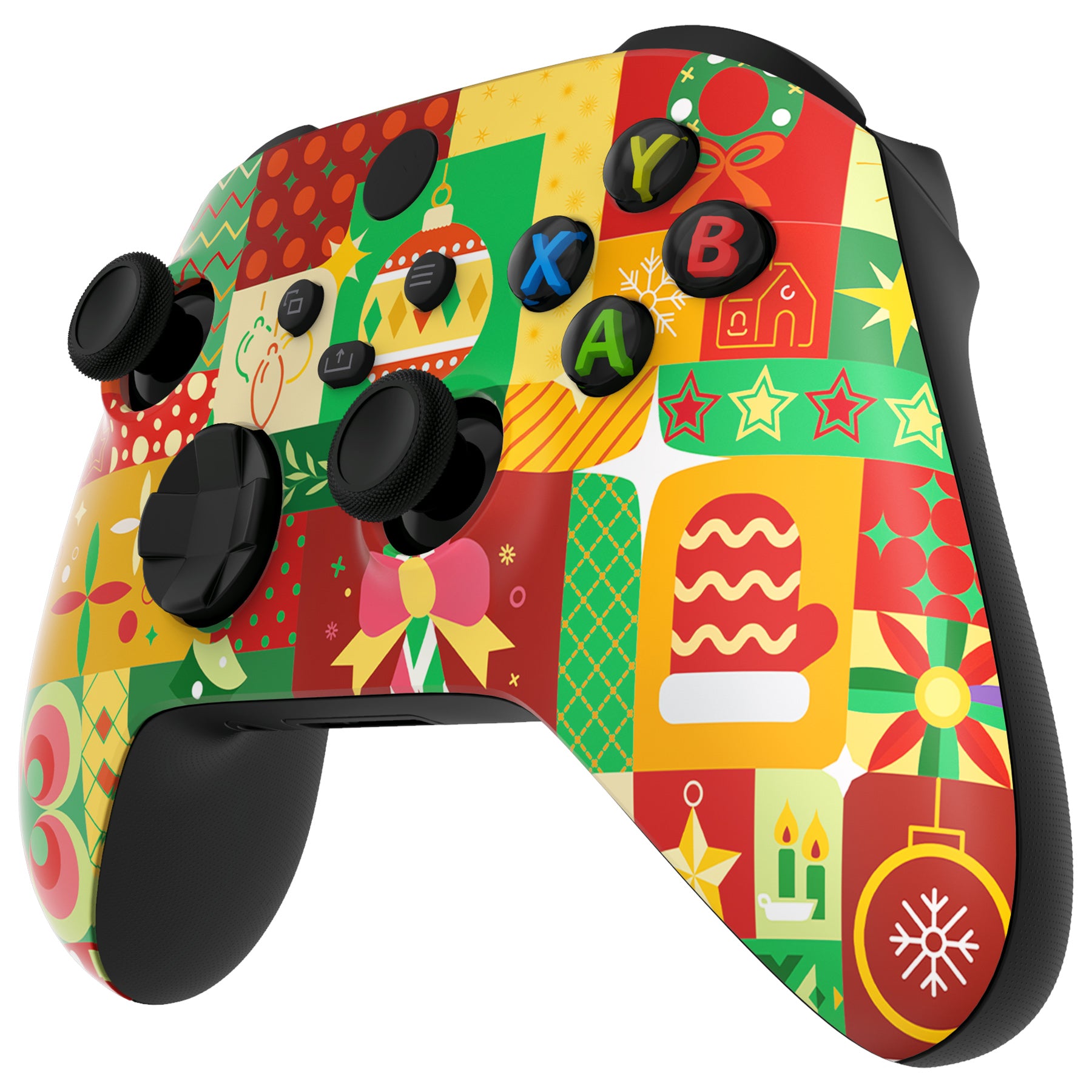 eXtremeRate Soft Touch Grip Faceplate & Housing Shell Case for Xbox Series S/X Controllers - Christmas Design Replacement Part (Controller Not Included) - Perfect for Gaming, Holiday Gifts & Customization