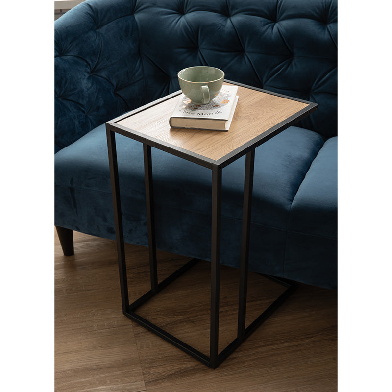 BRADFORD Adjustable Laptop Table Stand - Natural Wood & Black Finish - Portable Desk for Home Office, Bed, Couch & Outdoor Use