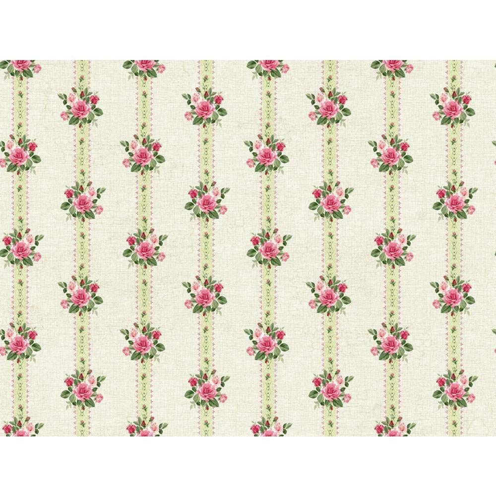 Grey PN0489 Rose Stripe Wallpaper - Self-Adhesive Peel and Stick Wallpaper for Bedroom, Living Room, Nursery Decor
