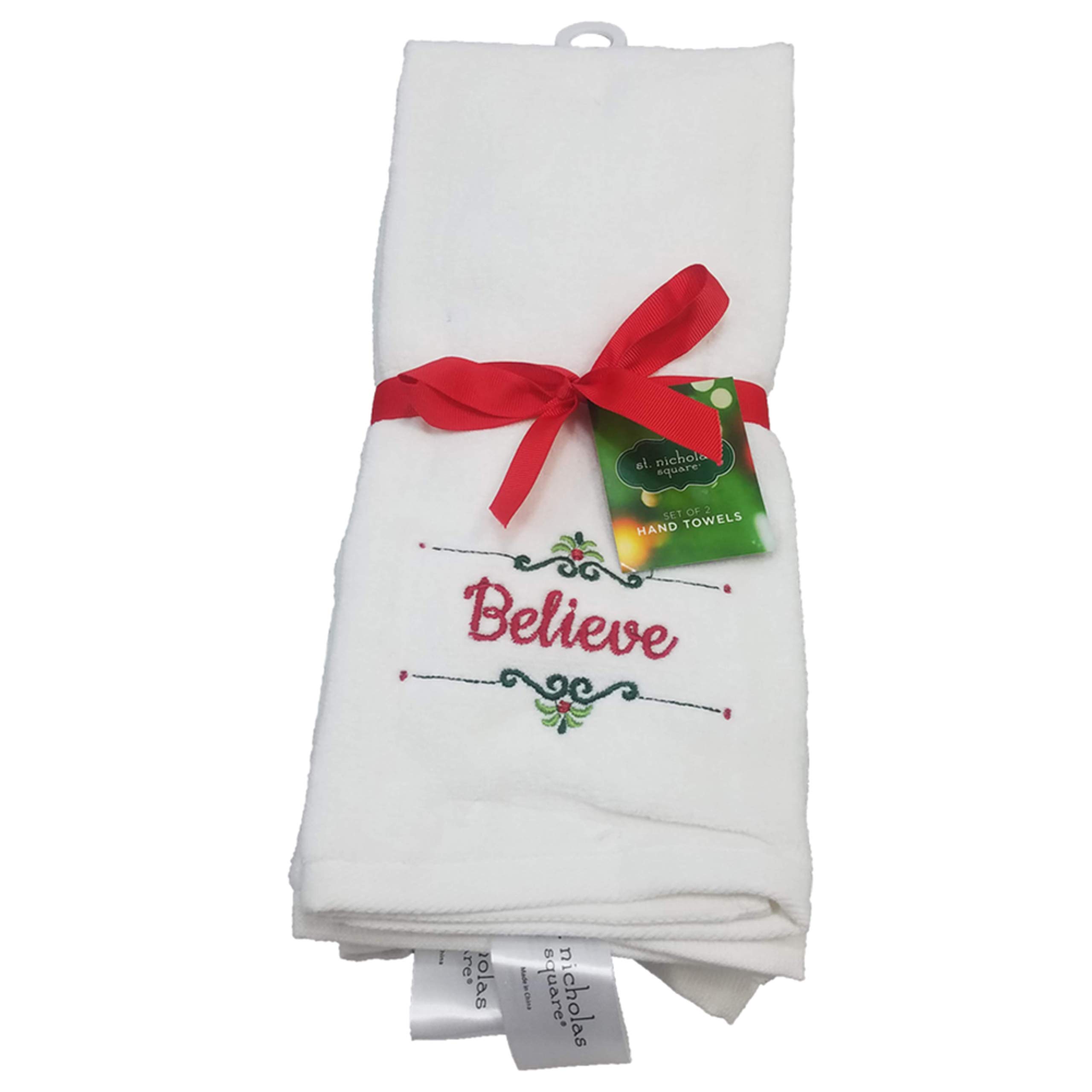 Personalized Monogrammed Hand Towels for Kitchen & Bathroom - Christmas Holiday Decor - Perfect for Gifts, Home Decor & Seasonal Celebrations