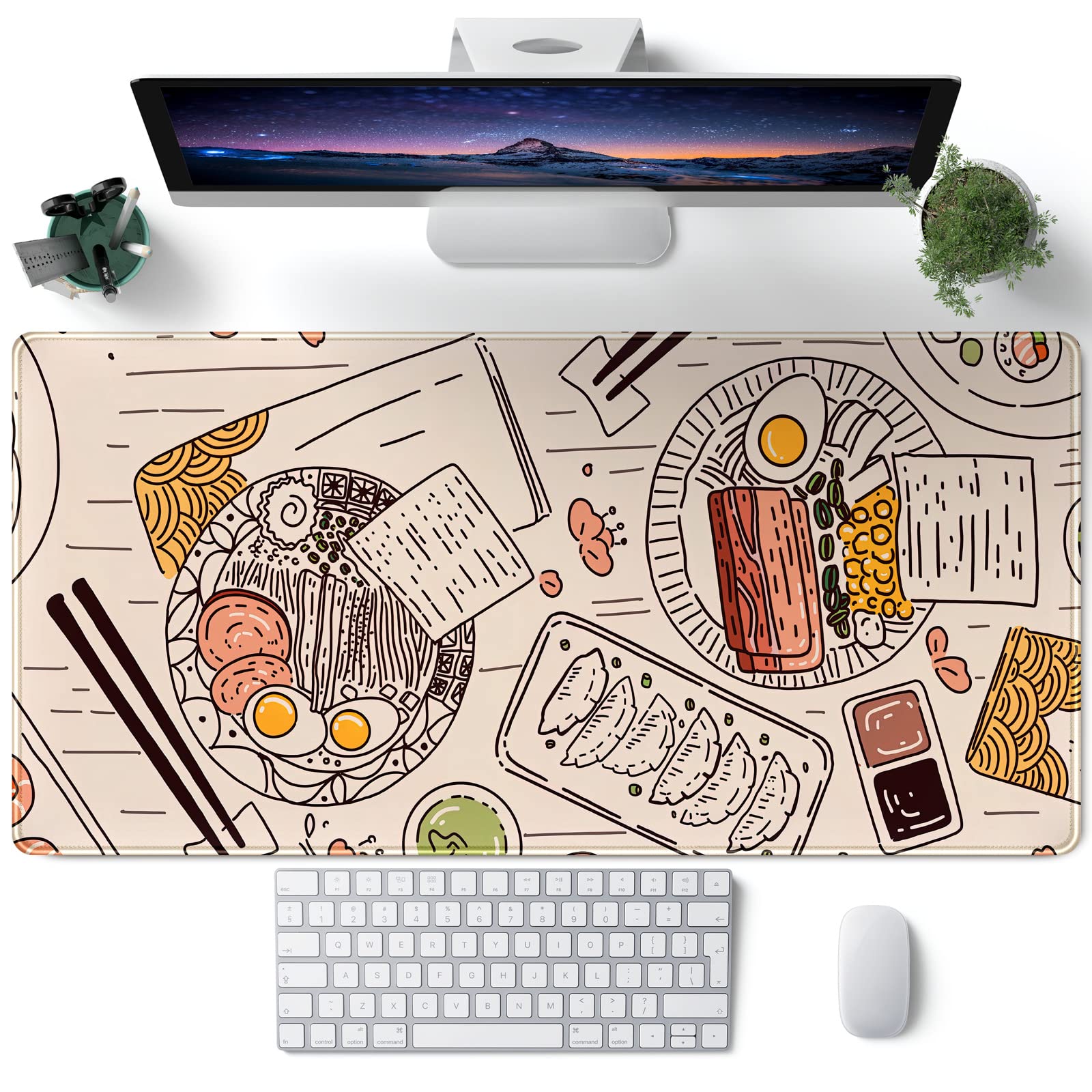 Japanese Ramen Sushi Themed XXL Desk Mat - 31.5