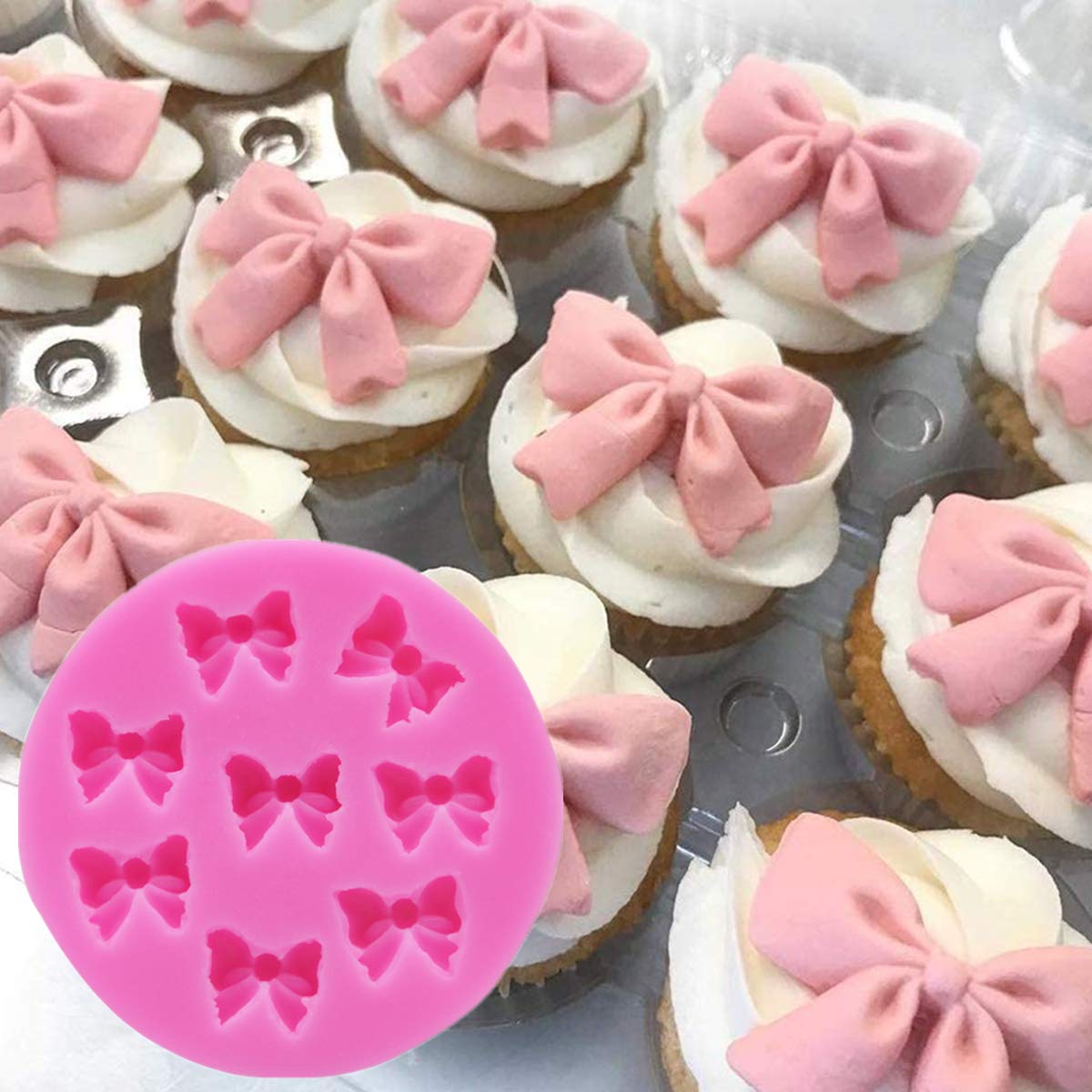 3-Piece Silicone Bow Fondant Molds Set - DIY Cake Decorating Tools for Baking, Homemade Cookies & Cupcakes - Perfect for Birthday Parties, Wedding Cakes & Holiday Treats
