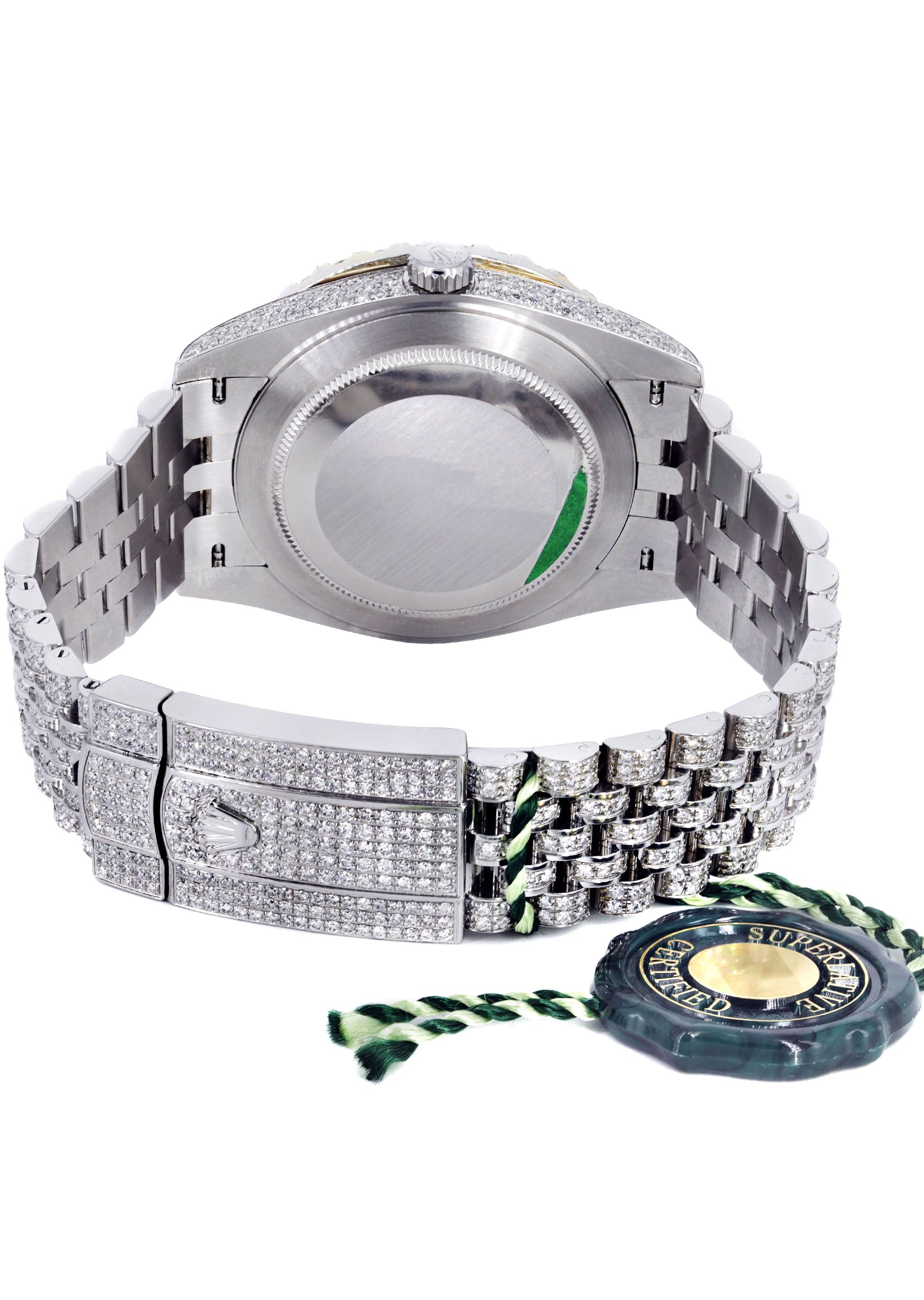 Luxury Diamond Iced Out Rolex Datejust 41 Watch - 25 Carats Genuine Diamonds, Custom Blue Roman Dial, Jubilee Bracelet - Perfect for Men's Fashion, Gift Giving & Special Occasions