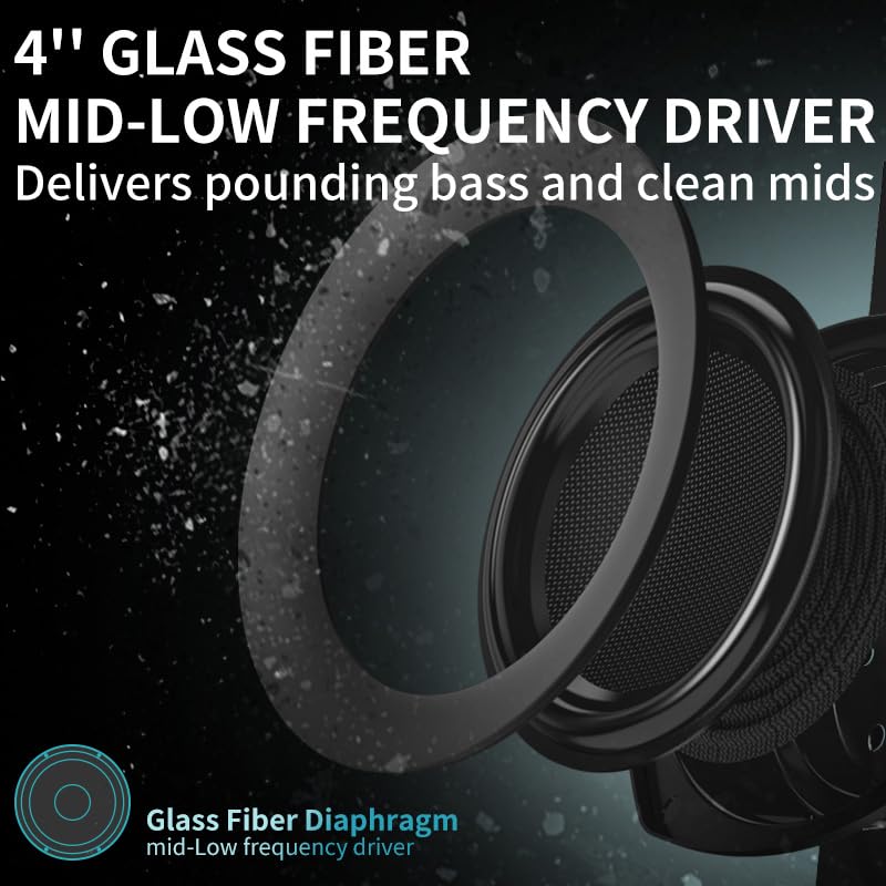 Premium Bluetooth Bookshelf Speakers - 75W Powered Active Stereo Speakers with 4