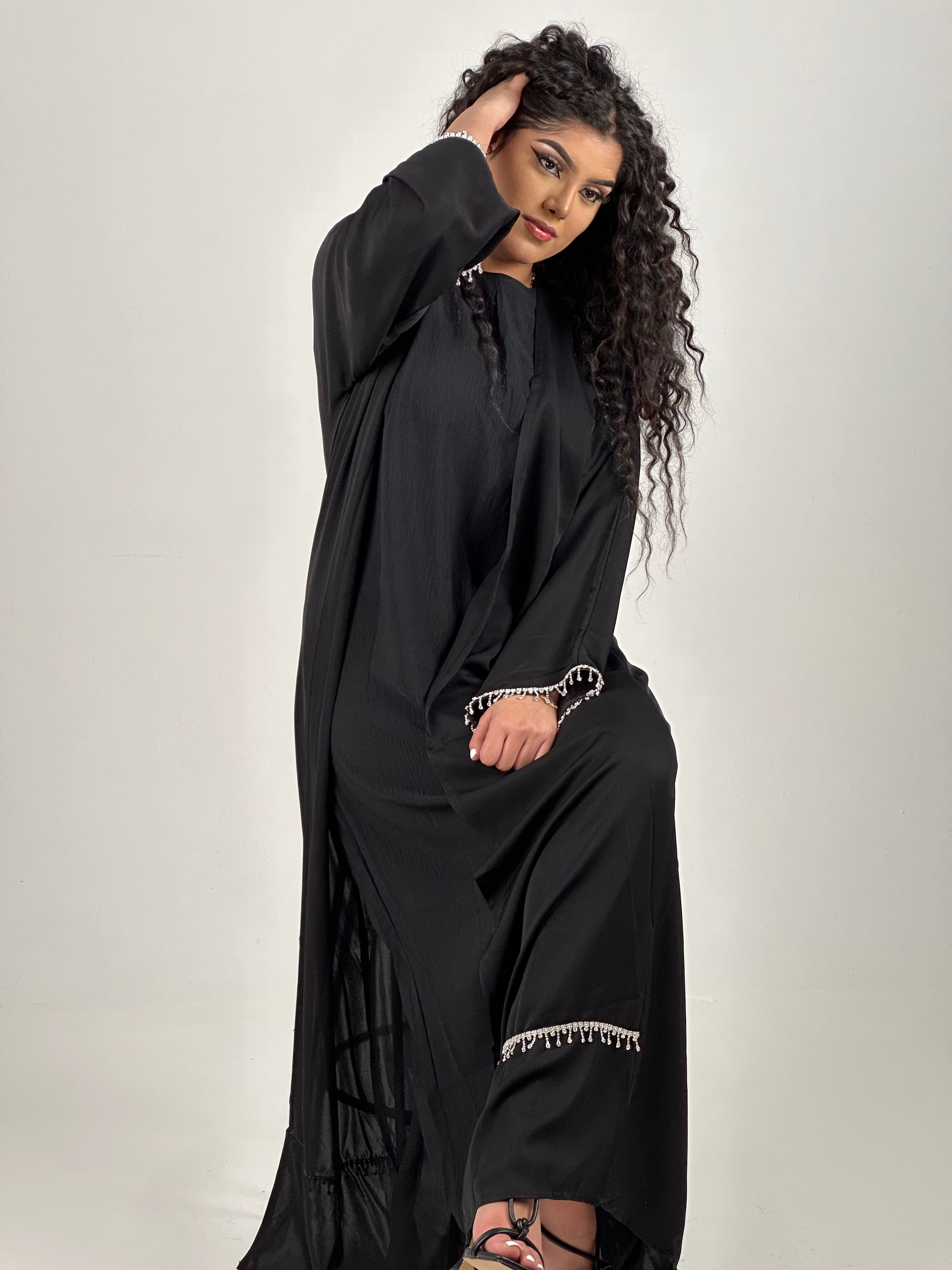 Elegant Moonlight Pearl Abaya Set for Women - Modest Islamic Prayer Dress - Perfect for Eid, Ramadan & Special Occasions