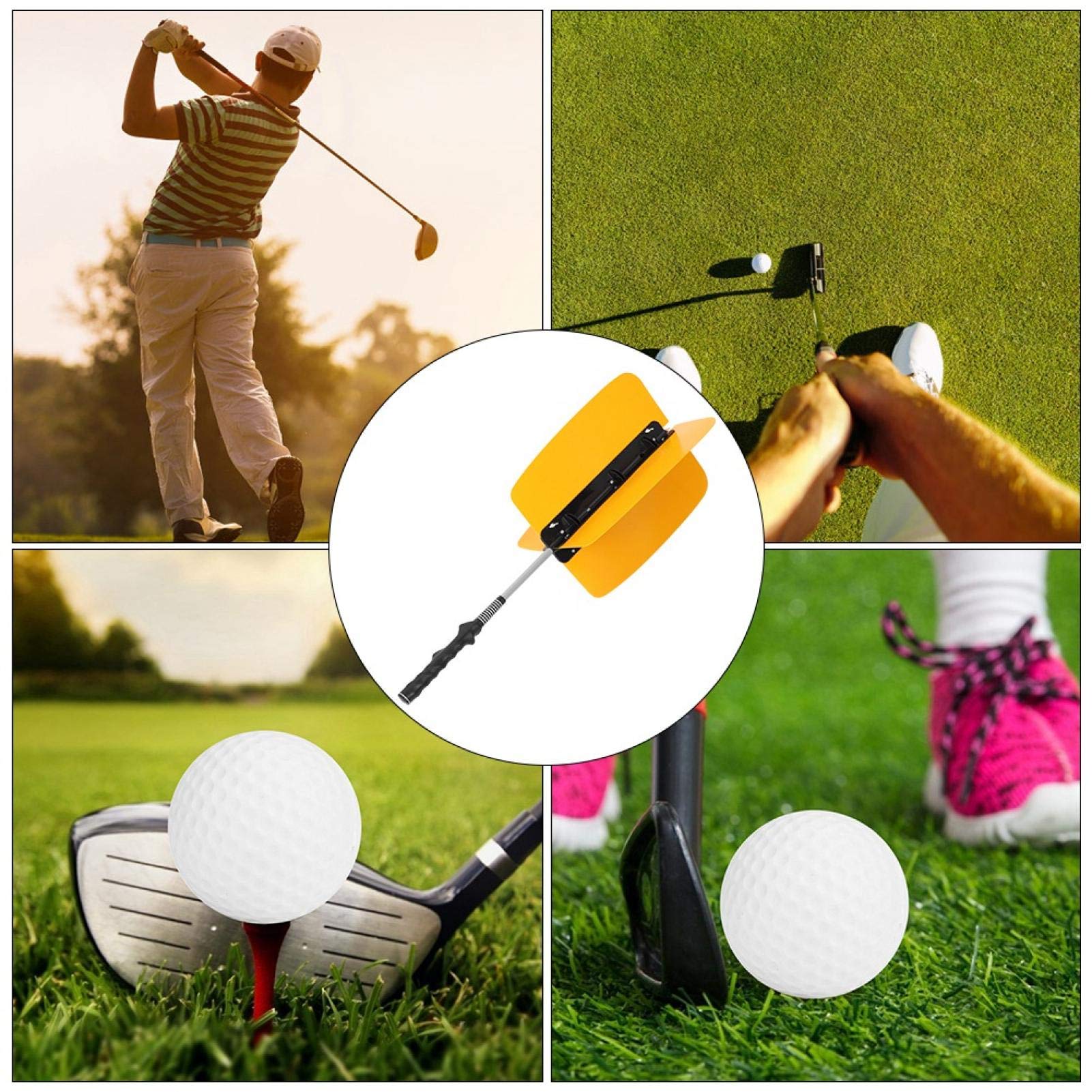 EVTSCAN Golf Swing Trainer - Orange Power Resistance Fan for Strength & Swing Training | Improve Golf Performance & Accuracy | Perfect for Driving Range & Home Practice