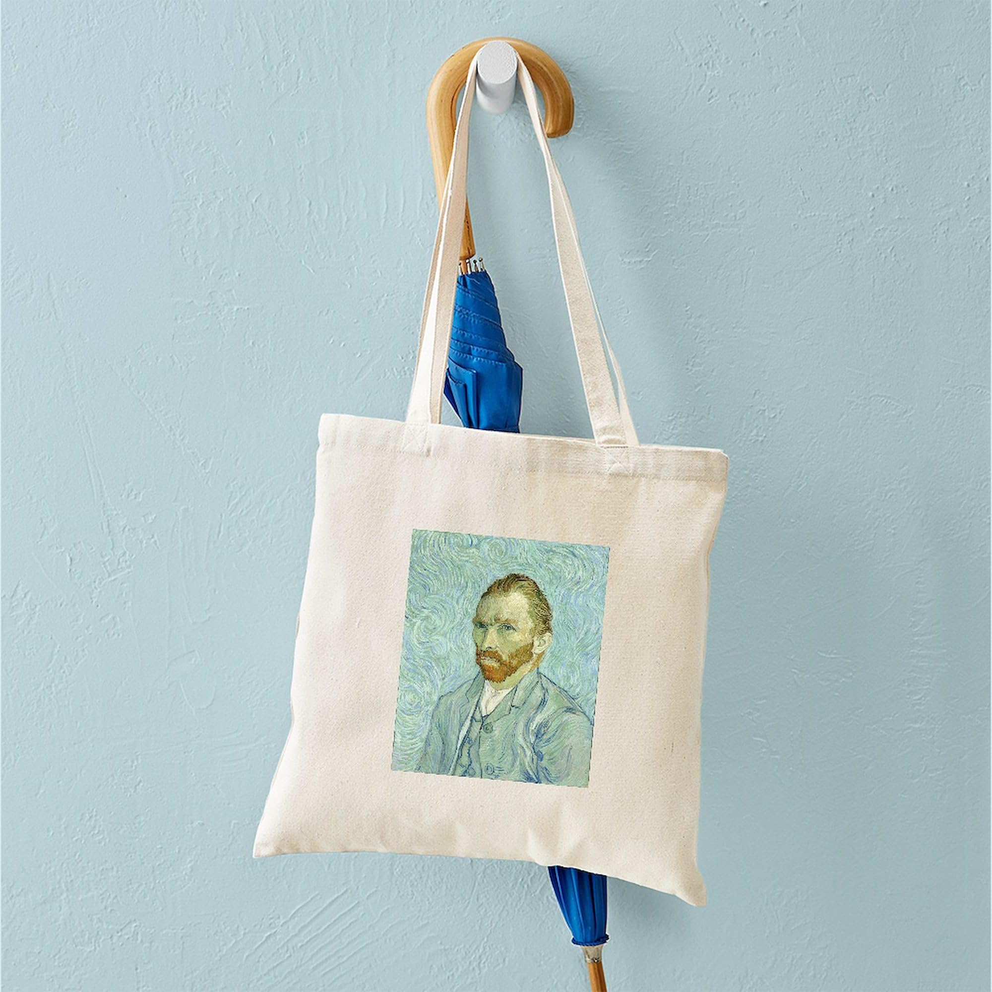 Vincent Van Gogh Irises Tote Bag - Natural Canvas Reusable Shopping Bag for Groceries, Beach & Everyday Use