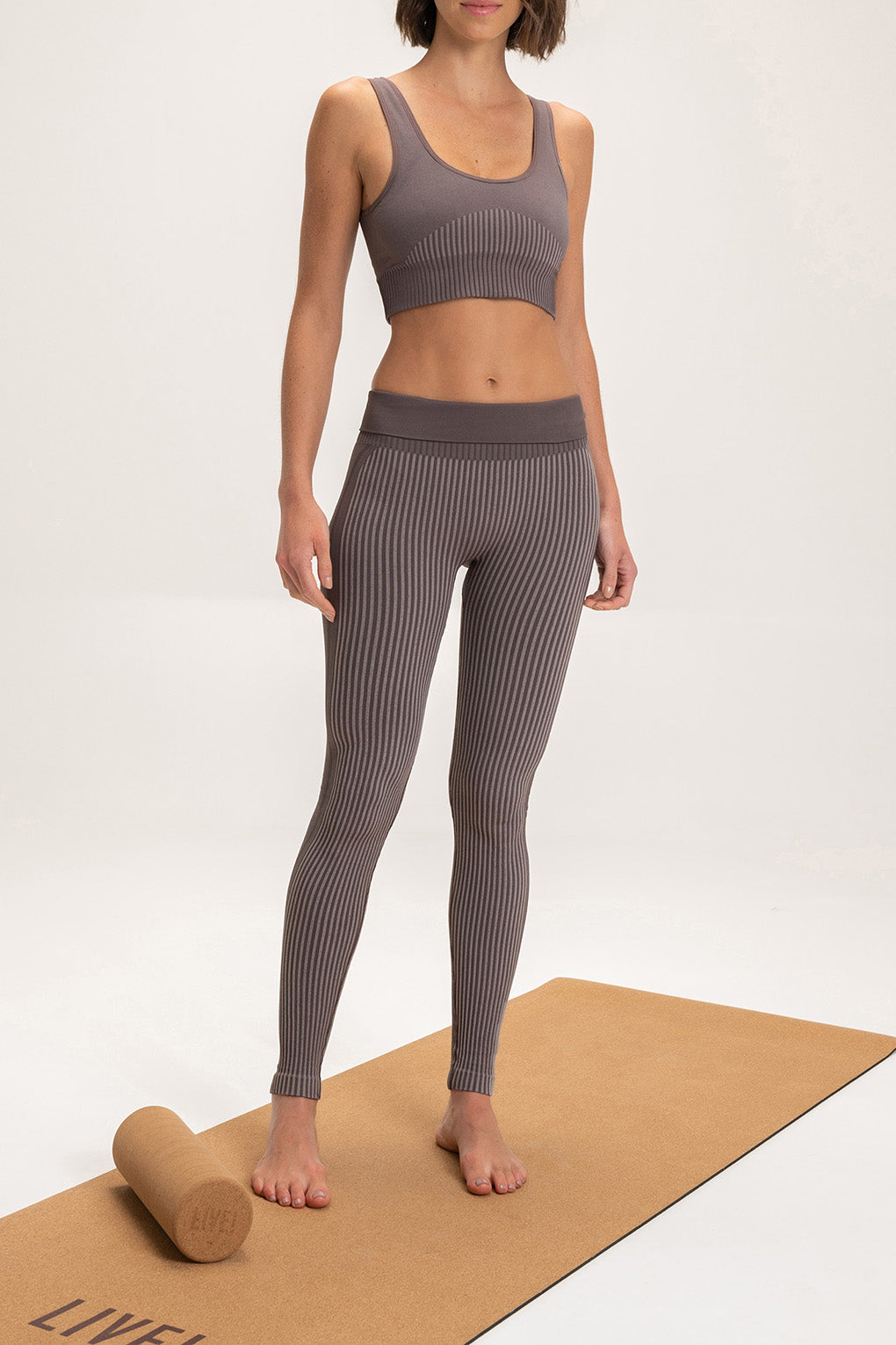 Seamless Rib High Waist Yoga Leggings for Women - Stretchy Workout Pants, Tummy Control Running Tights - Perfect for Gym, Lounge & Everyday Wear