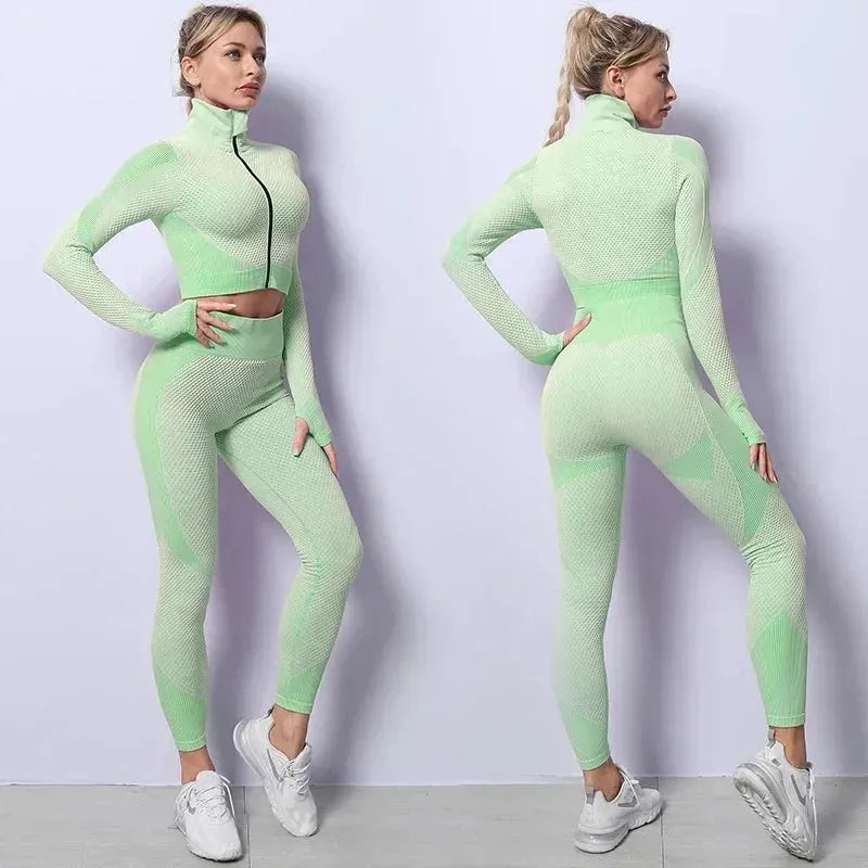 Seamless Long Sleeve Yoga Outfits for Women - 2 or 3 Piece Workout Sets | Gym, Running & Fitness Clothes | Perfect for Yoga, Pilates & Active Lifestyles
