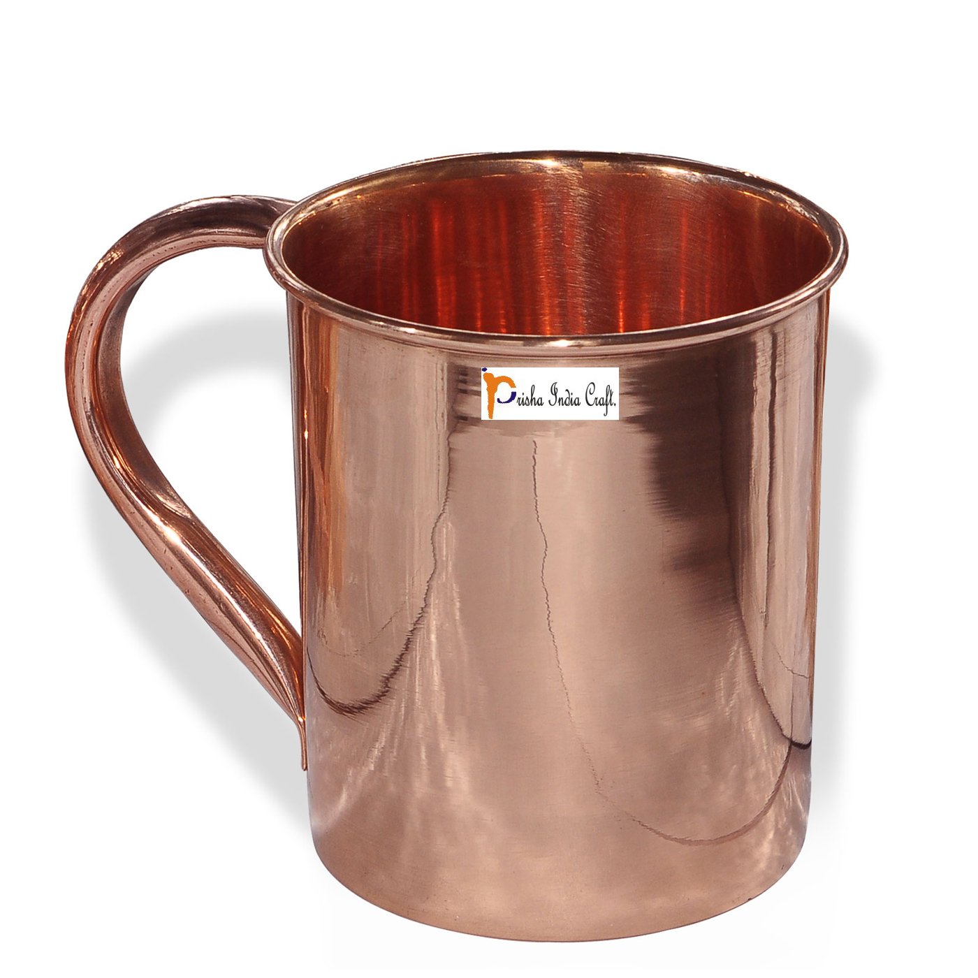 12-Pack Prisha India Craft® Pure Copper Moscow Mule Mugs - 15 oz (450ml) Lacquered Finish, No Inner Lining - Perfect for Cocktail Parties, Bars & Home Entertaining