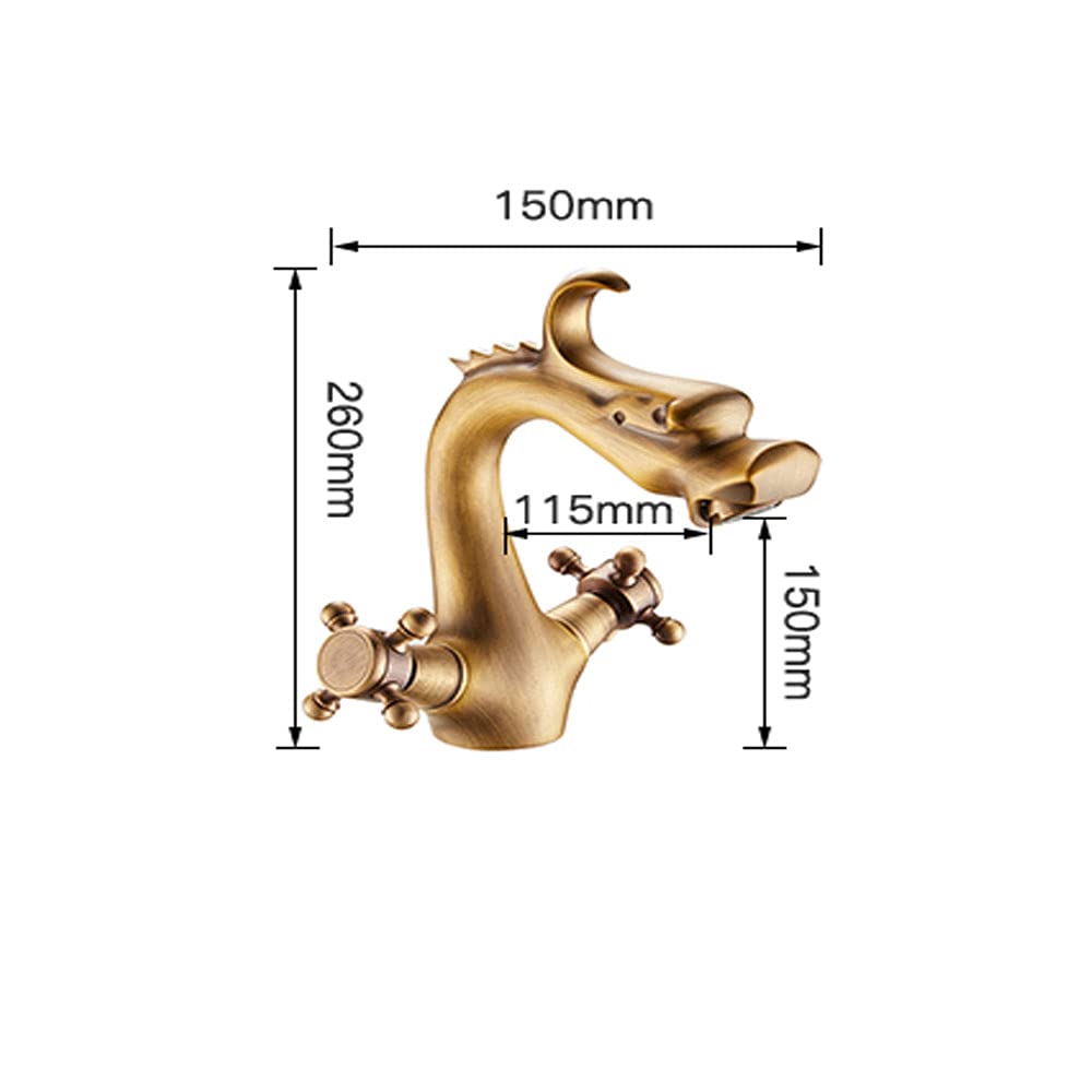 Antique Brass Kitchen Mixer Tap with Ceramic Valve - Classic Traditional Faucet for Farmhouse & Vintage Style Kitchens