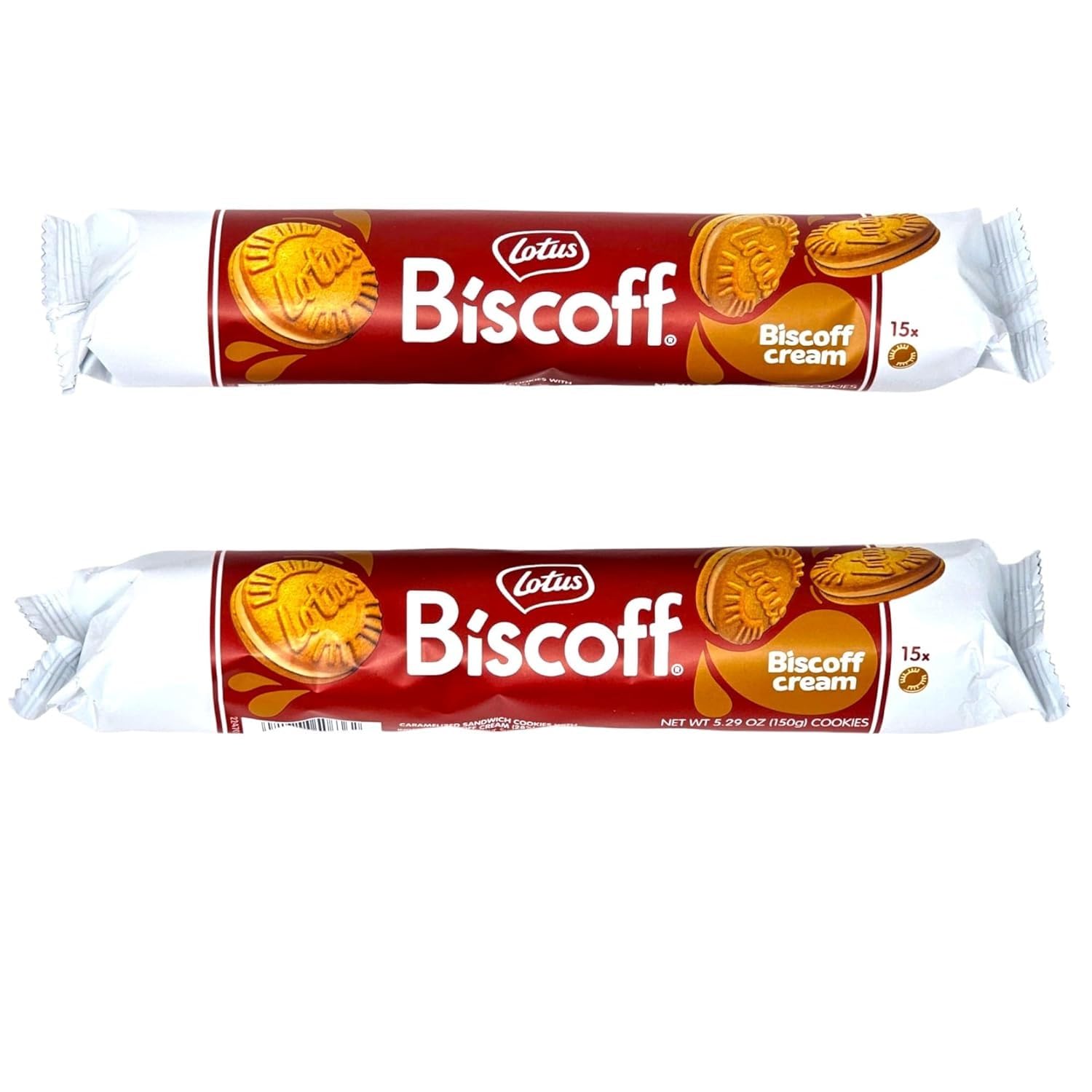 Delicious Sandwich Cookies with Cream Filling - 5.29oz Pack (15 Cookies) - 2-Pack Bundle (30 Cookies Total) - Perfect for Snacking, Lunchboxes & Office Treats