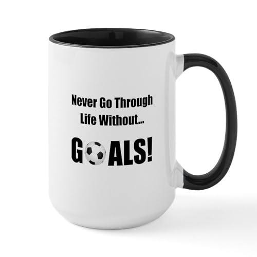 White/Black Inside - Soccer Goals! Large Mug