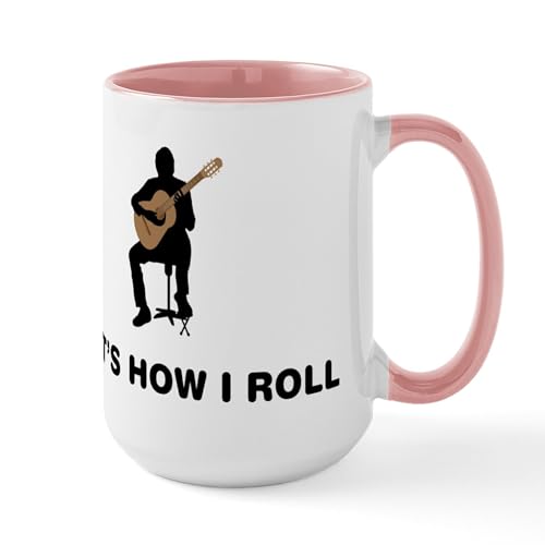 White/Pink Inside - Classical Guitar Large Mug