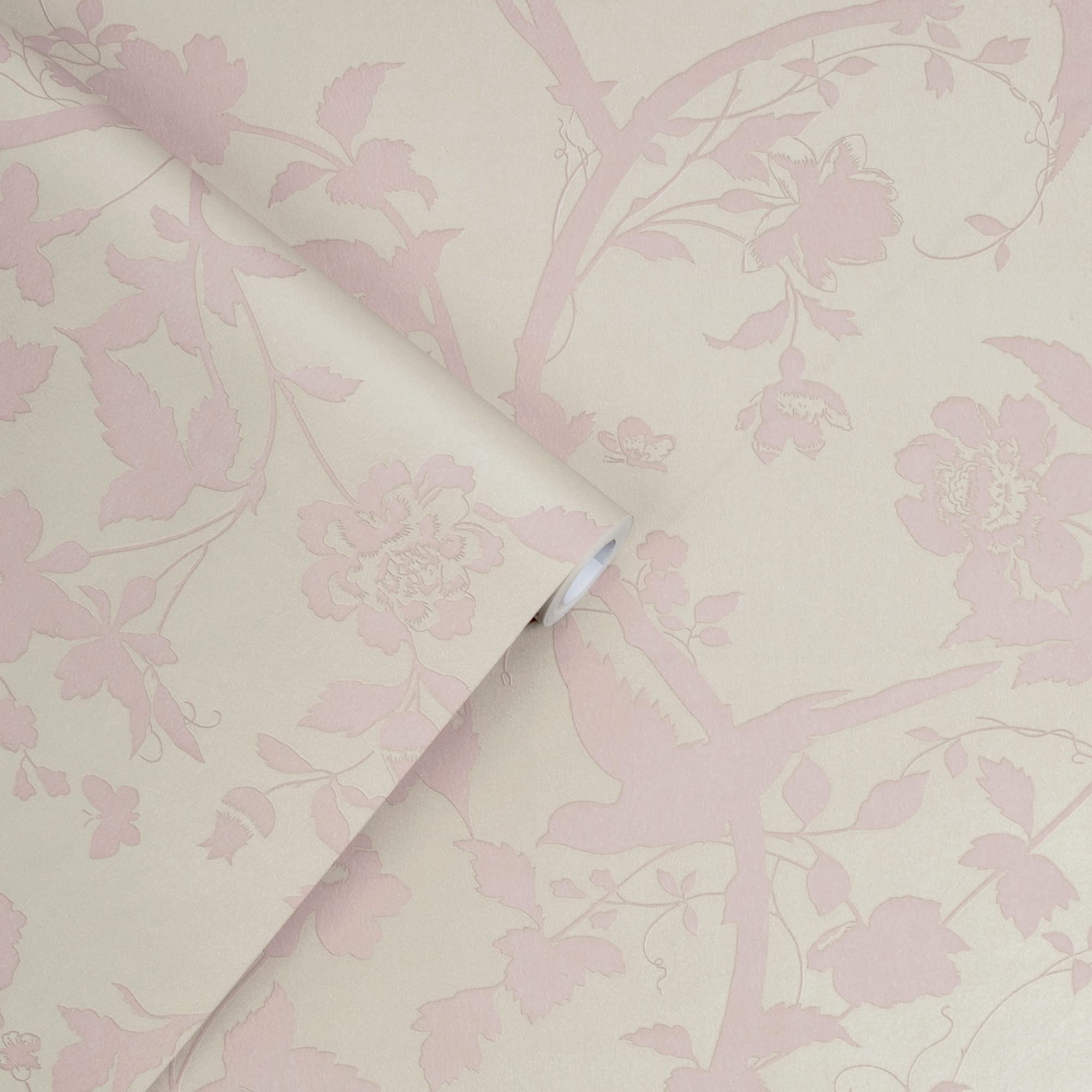 Laura Ashley Oriental Garden Pearlescent Chalk Pink Wallpaper - Peel and Stick Removable Wallpaper for Bedroom, Living Room, Nursery Decor