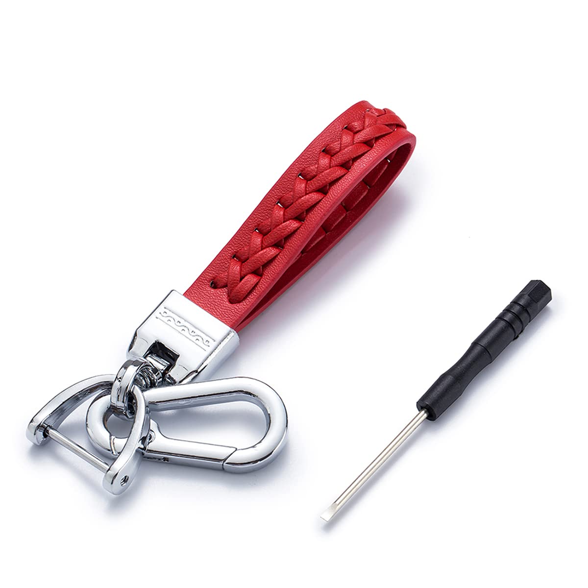 Durable PU Leather Keychain for Men & Women - Metal Car Key Ring Holder - Perfect for Car Keys, House Keys & Gift Giving