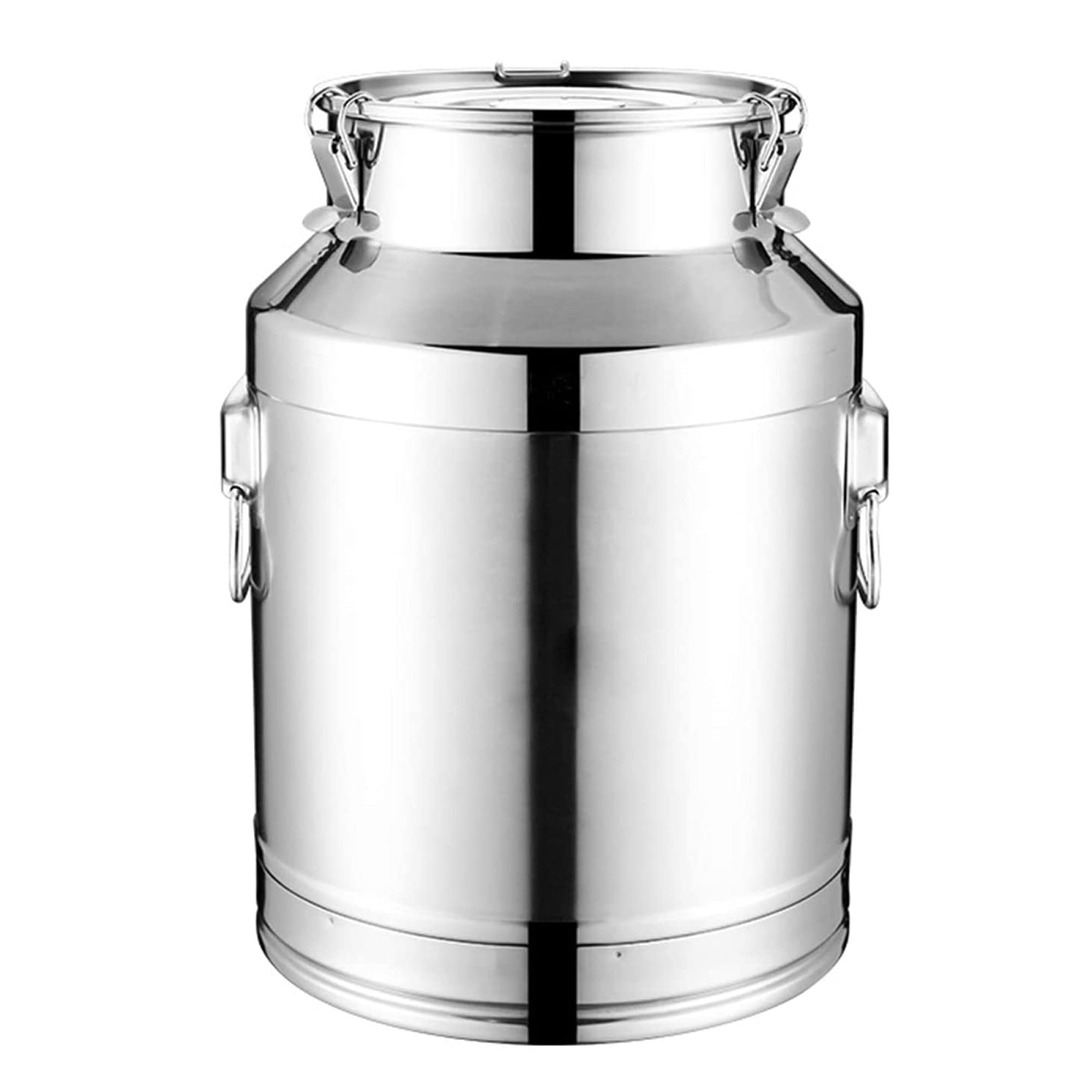 48L 201 Stainless Steel Milk Can with Silicone Sealed Lid & Lock Buckle - Food Grade Oil Barrel, Tea Canister & Liquid Storage Container for Transporting Milk, Juice, Water - Ideal for Farms, Restaurants & Catering Services