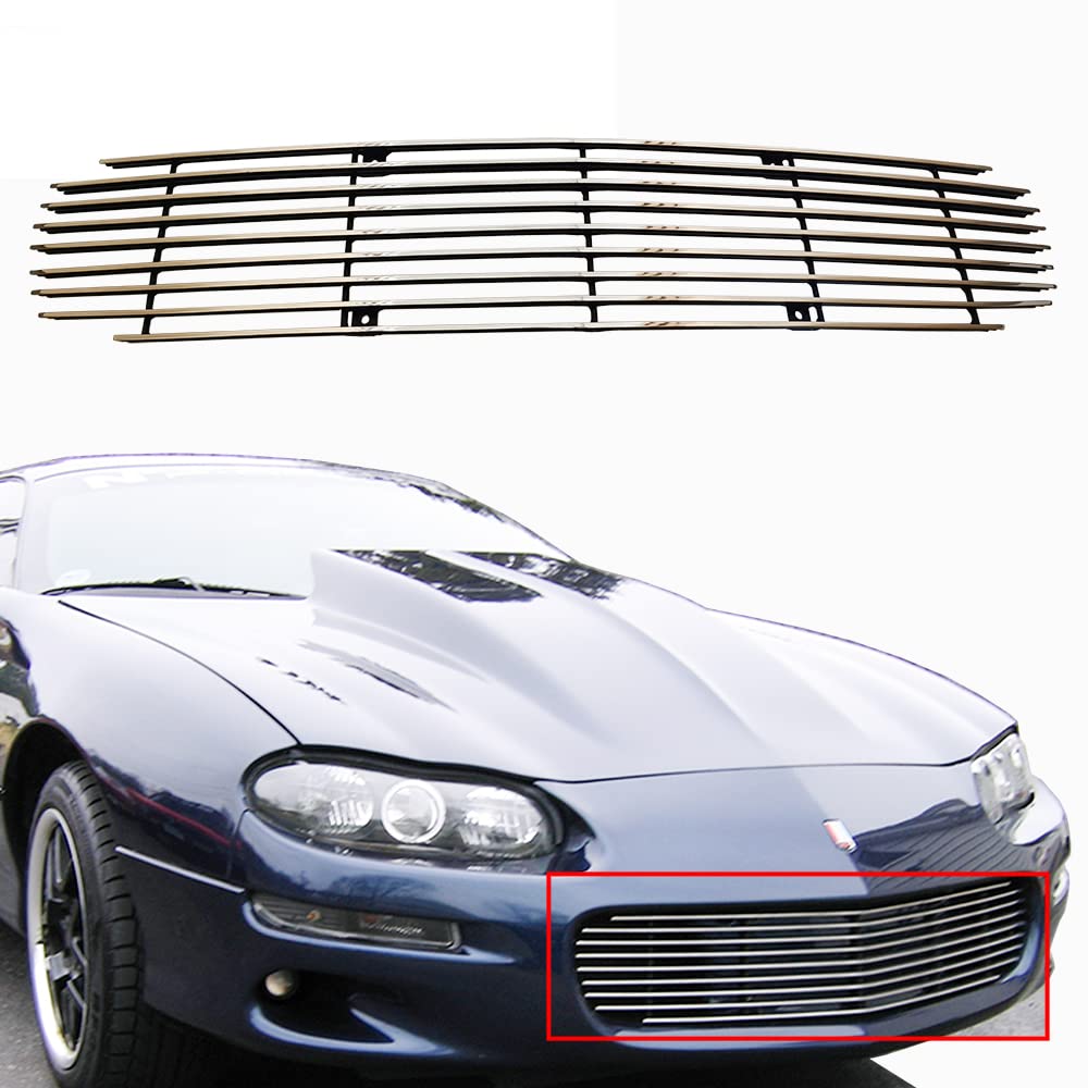 1998-2002 Chevy Camaro Chrome Billet Grille Insert - Front Grill Guard Replacement (Aluminum) - Upgrade Your Car's Style & Protection for Street & Show