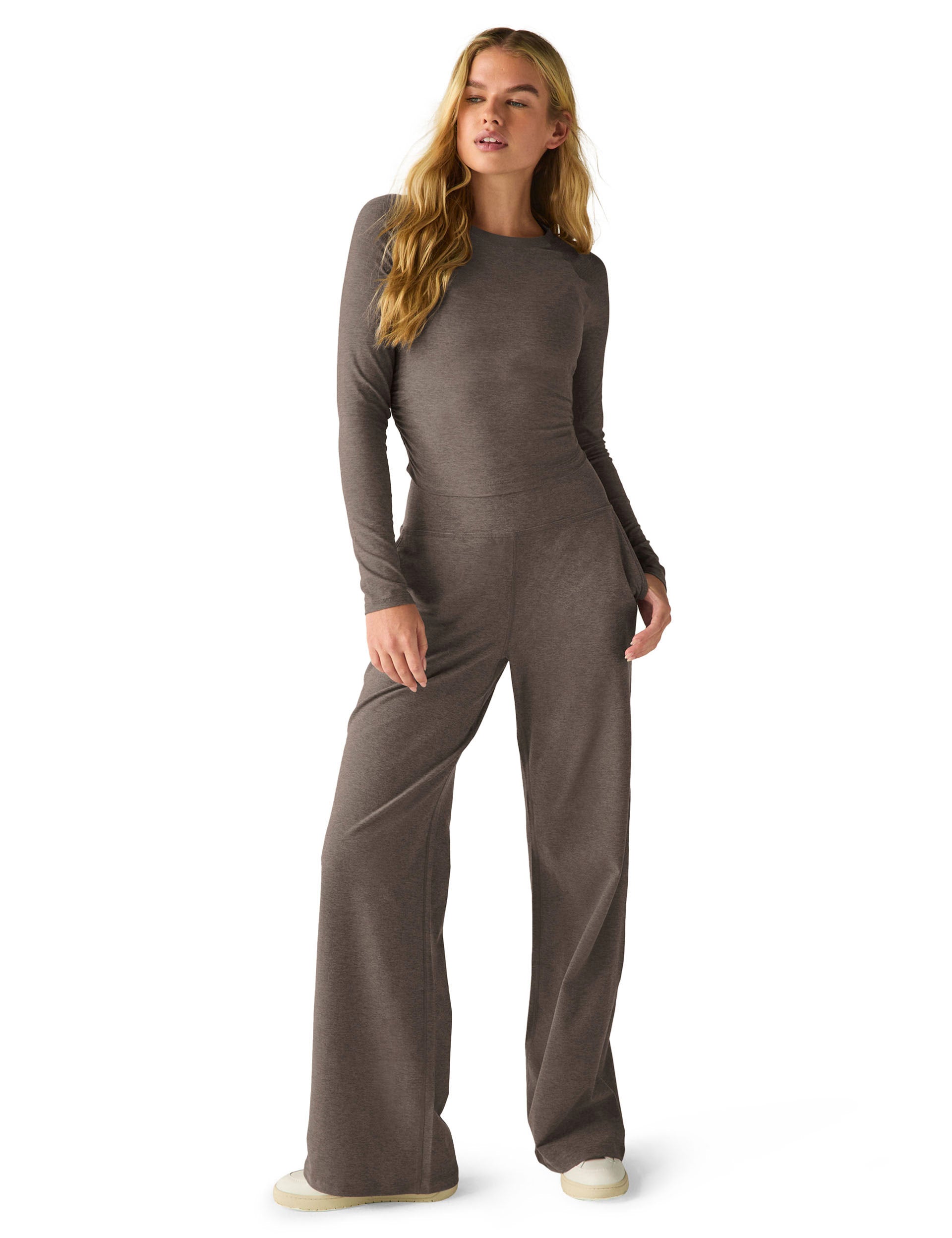 Featherweight Your Fit Long Sleeve Top - Soft Umber Heather | Comfortable Workout & Yoga Shirt for Women