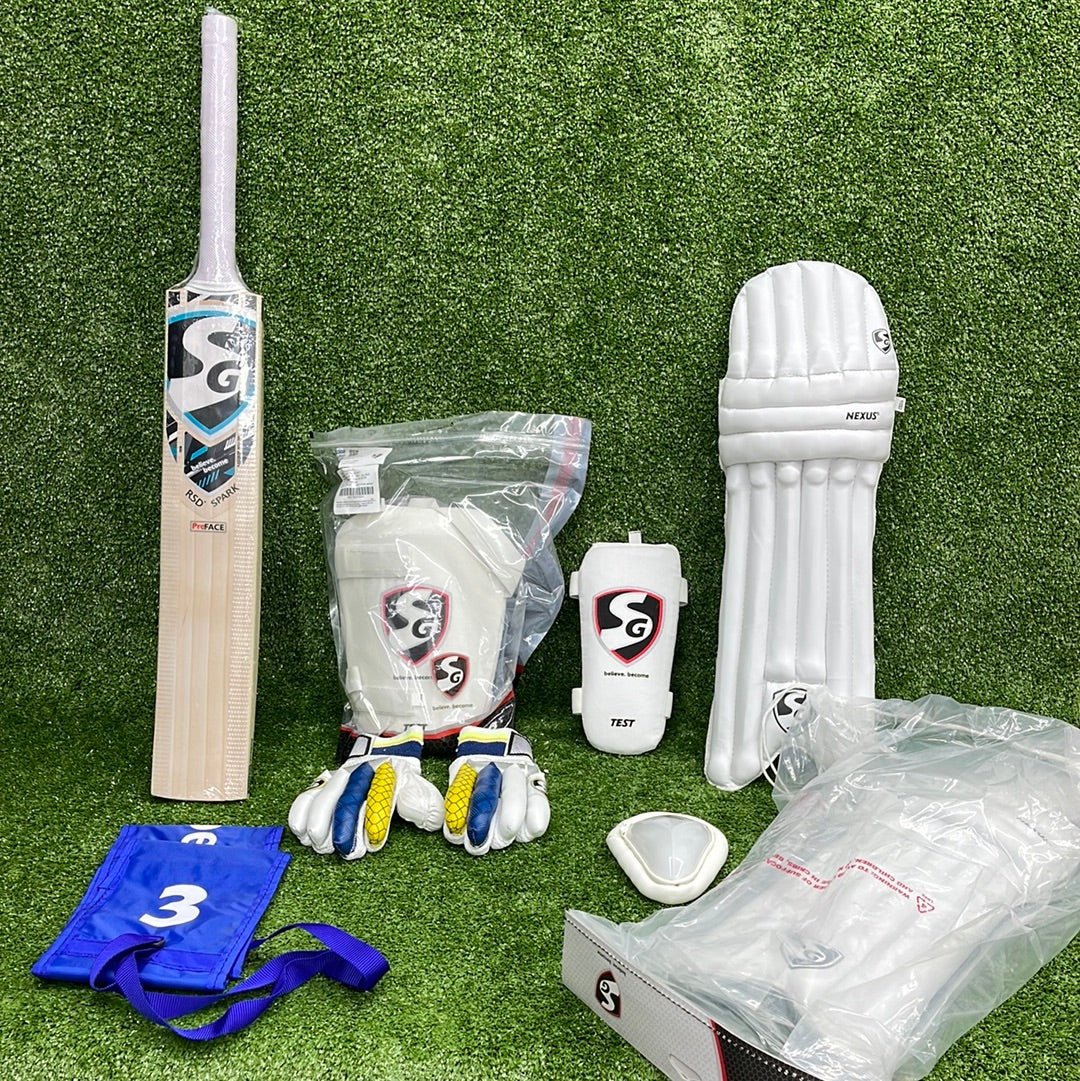 SG Eco Combo Kashmir Willow Junior & Youth Full Cricket Kit Set - Perfect for Young Cricket Players & Beginners Practice Sessions