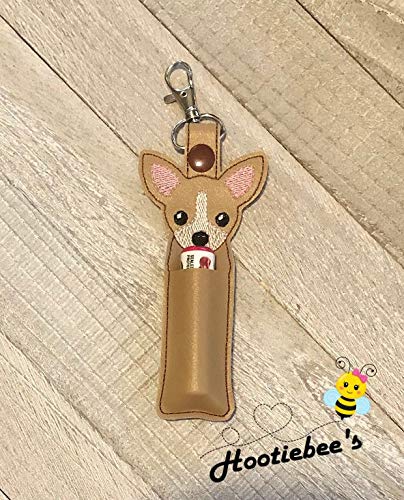 Chihuahua Hand Sanitizer Holder & Lip Balm Holder - Cute Dog Shaped Sanitizer Clip for Purse, Keychain, Backpack - Perfect for Travel, Office, School