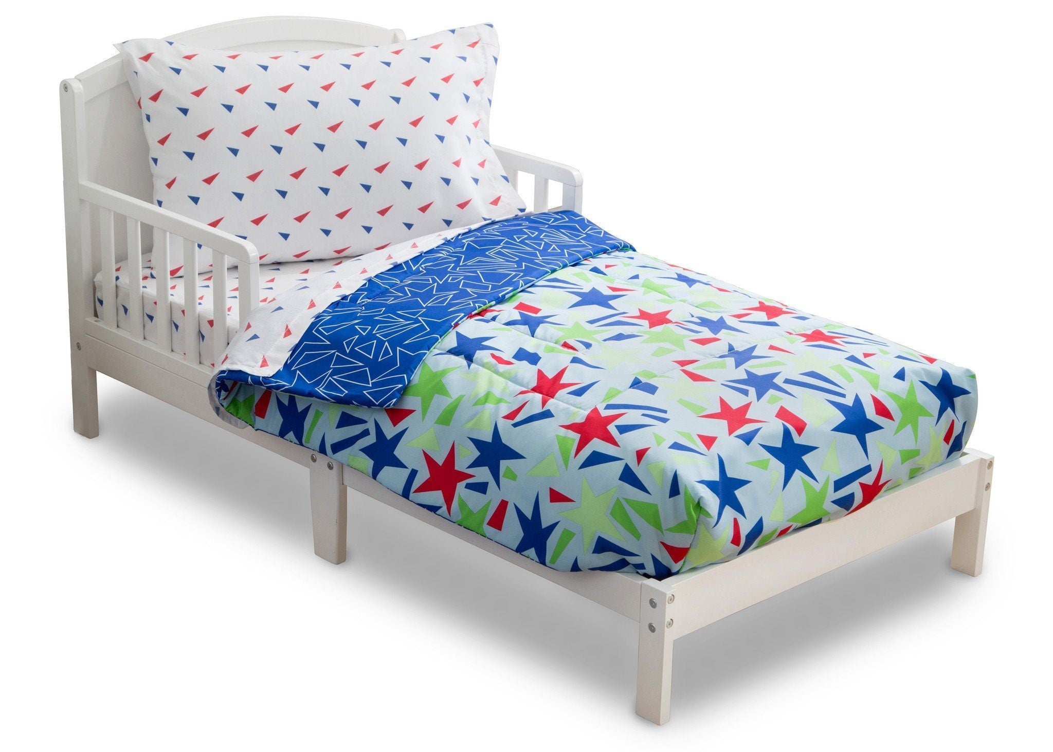 4-Piece Toddler Bedding Set for Boys - Soft Cotton Crib Bedding with Fitted Sheet, Flat Sheet, Pillowcase & Blanket - Perfect for Nursery, Daycare or Travel
