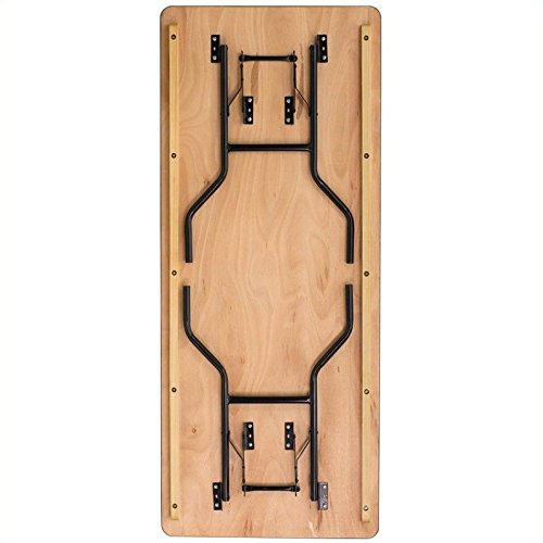 Flash Furniture Gael 8-Foot Rectangular Wood Folding Banquet Table with Clear Coated Finish - Perfect for Events, Parties, and Catering Services