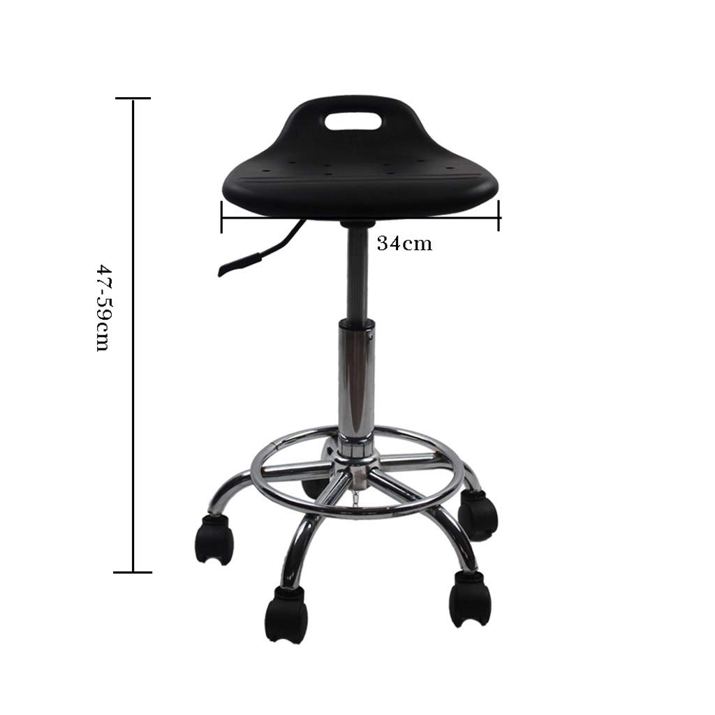 NUBAO Ergonomic PU Foam Computer Chair - Adjustable Height (47-59cm) Swivel Task Chair with Anti-Static Fabric for Office, Home & Laboratory Use - Durable Black Workstation Chair for Professionals