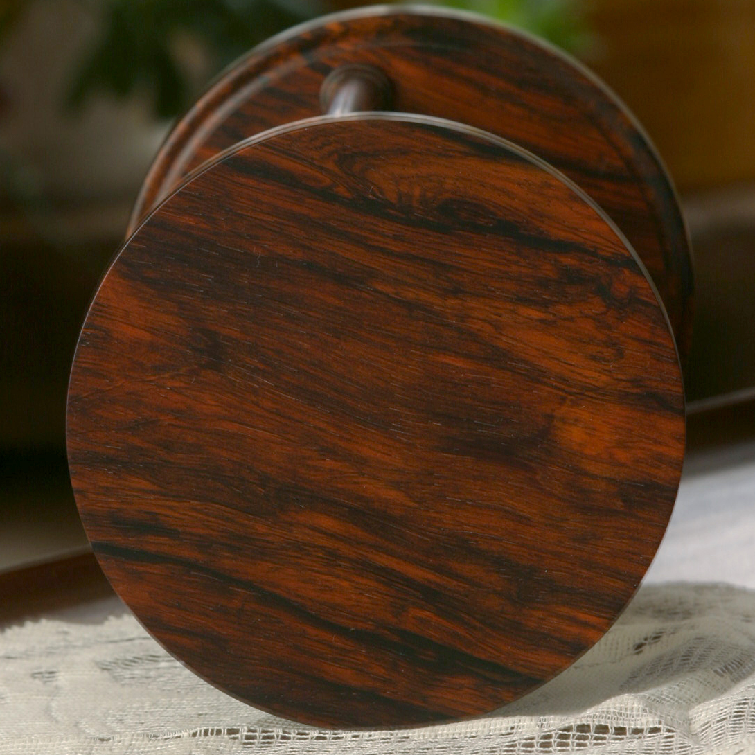 Premium Cocobolo Wood Hourglass with Spiral Spindles - 30-Minute Sand Timer for Home Office Decor, Meditation, Yoga, and Board Games