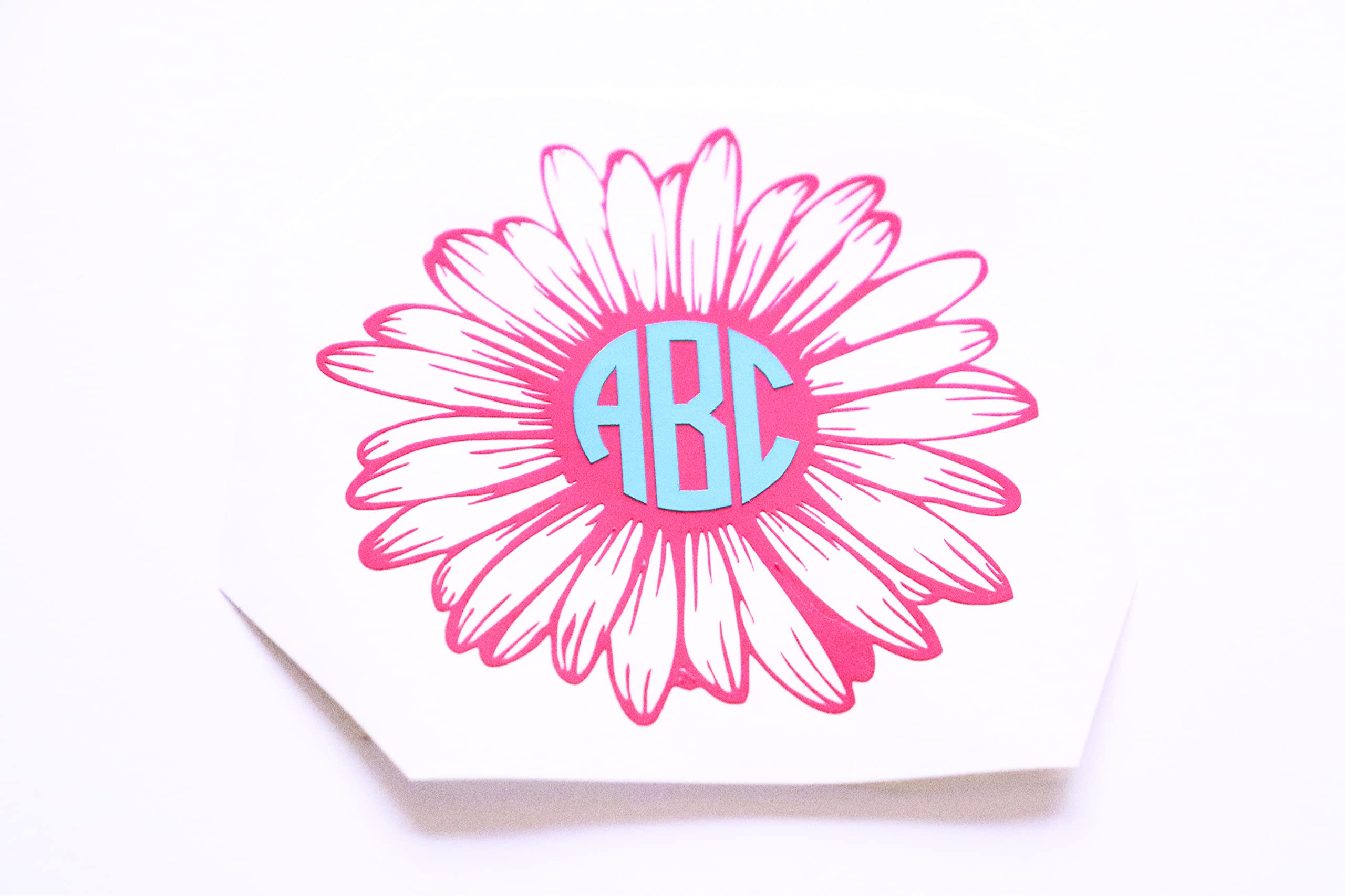 Custom Monogram Daisy Vinyl Decal Stickers - Personalized Name Initial Decals for Tumbler Cups, Water Bottles, Laptops & Hydro Flasks - Perfect for DIY Crafts, Gifts & Home Decor