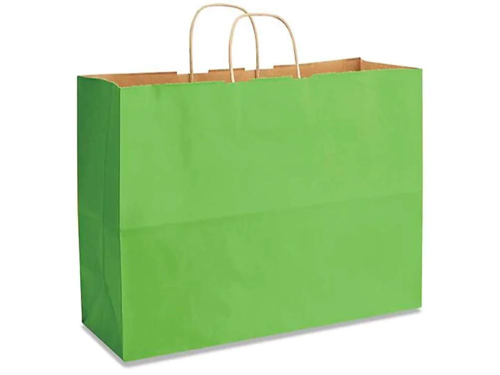 Premium Kraft Colored Shopping Bags - 50 Pack Eco-Friendly Recyclable Paper Bags - 16