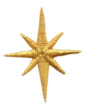 Nativity Star Iron On Patch - Small Yellow Embroidered Applique for Christmas Decor, DIY Crafts & Costume Embellishment