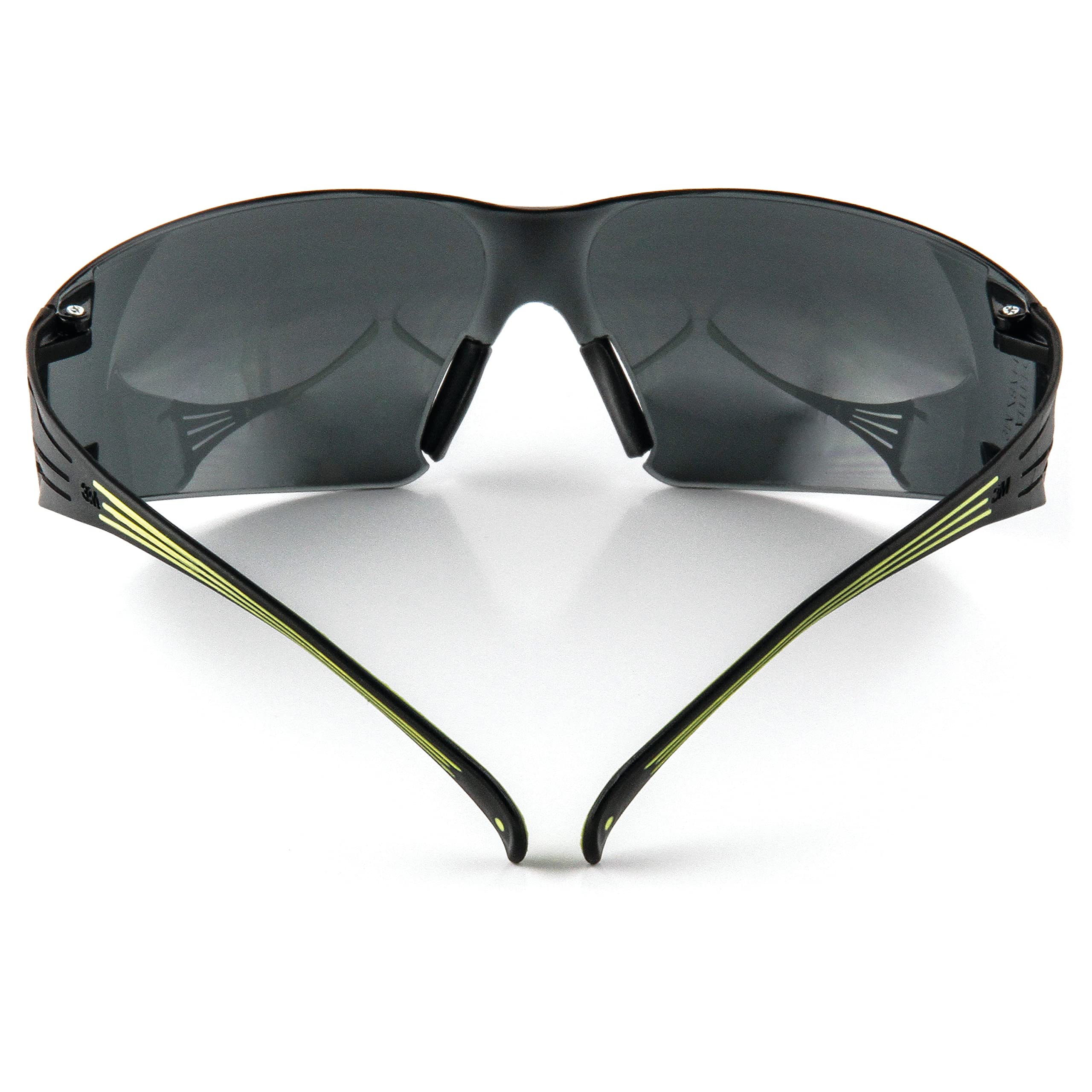 3M SecureFit 400 Series Safety Glasses - Anti-Fog & Anti-Scratch Lens, Dual-Injected Temples, Soft Nose Bridge - Pack of 20 (Gray Lens, Black/Green Frame) - Perfect for Construction, Woodworking, Lab Work & DIY Projects