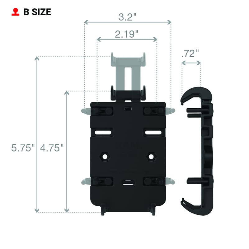 RAM Quick-Grip Spring Loaded Holder with Pre-Assembled 1