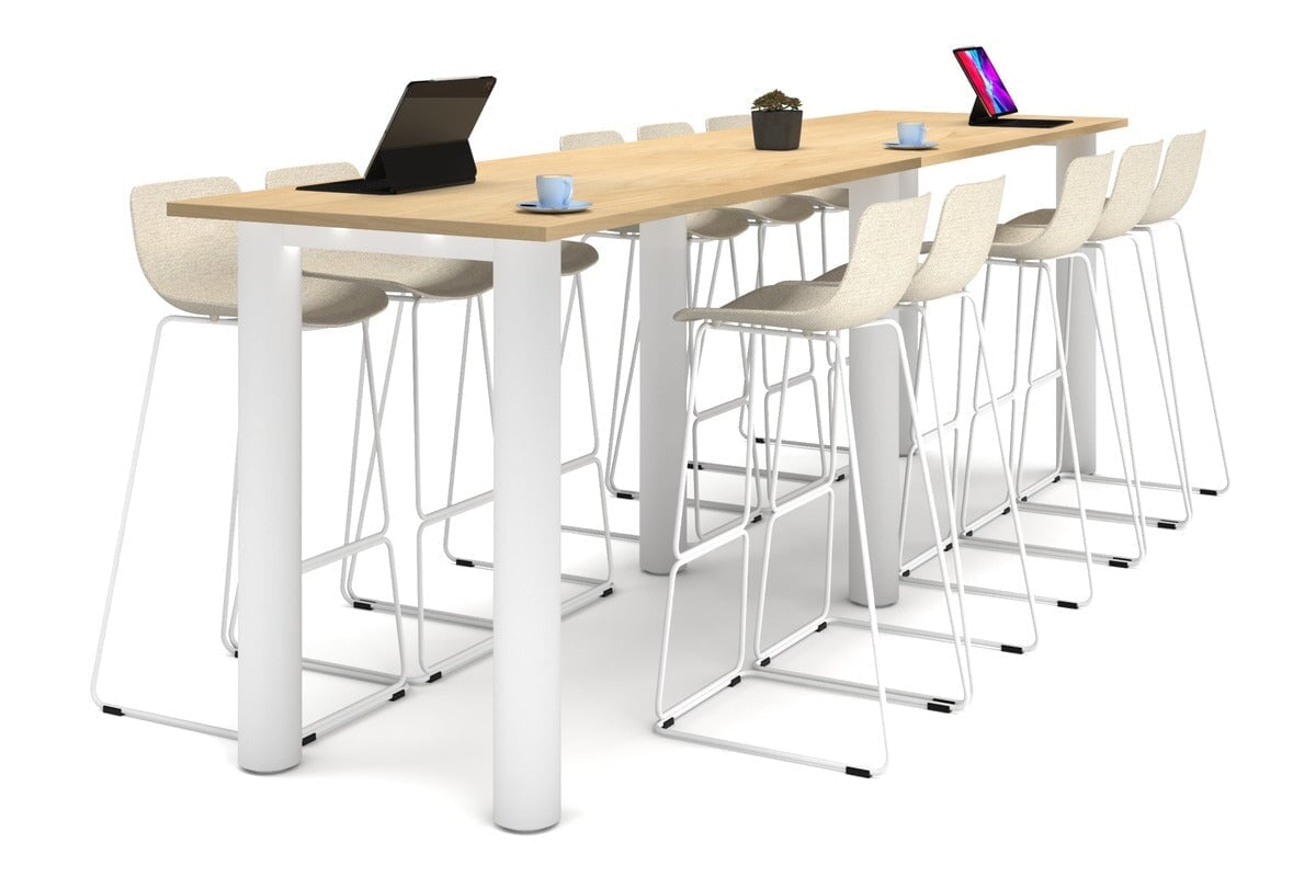 Quadro Cylinder Legs Large Counter Table [3600L x 800W] - Durable Metal Bar Table Base for Restaurant, Cafe & Home Kitchen Island - Perfect for Commercial Use & Modern Interior Design