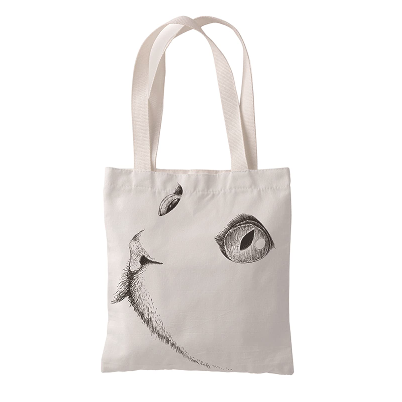 Stylish Women's Canvas Tote Bag with Cute Cat Print - Fashionable Graphic Shoulder Bag & Crossbody Handbag for Casual Outings, Work, and Shopping