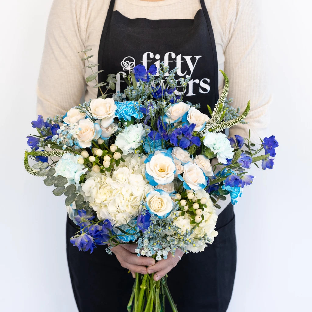 Aqua Blue DIY Flower Arrangement Kit - Artificial Floral Craft Set for Home Decor, Wedding Centerpieces & Party Decorations