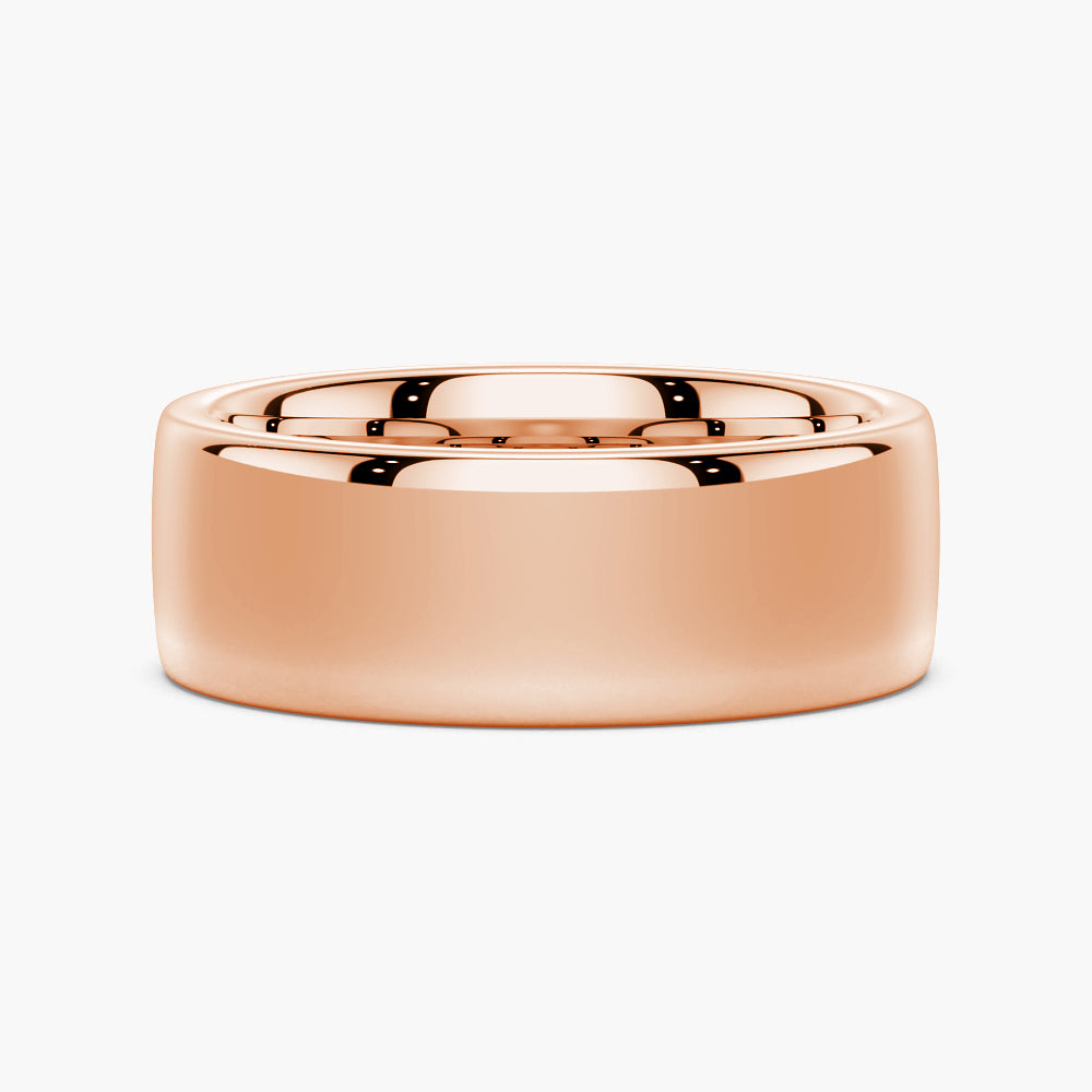 8mm Classic High Polished Flat Surface Men's Wedding Band - Comfort Fit Tungsten Carbide Ring for Grooms, Engagement & Anniversary - Perfect for Everyday Wear & Special Occasions