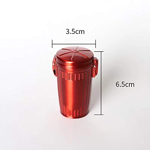 Mini Metal Trash Can with Lid - Portable Ashtray & Cigarette Holder for Home, Office, Car, and Outdoor Use - Perfect for Smokers (1 Pack)