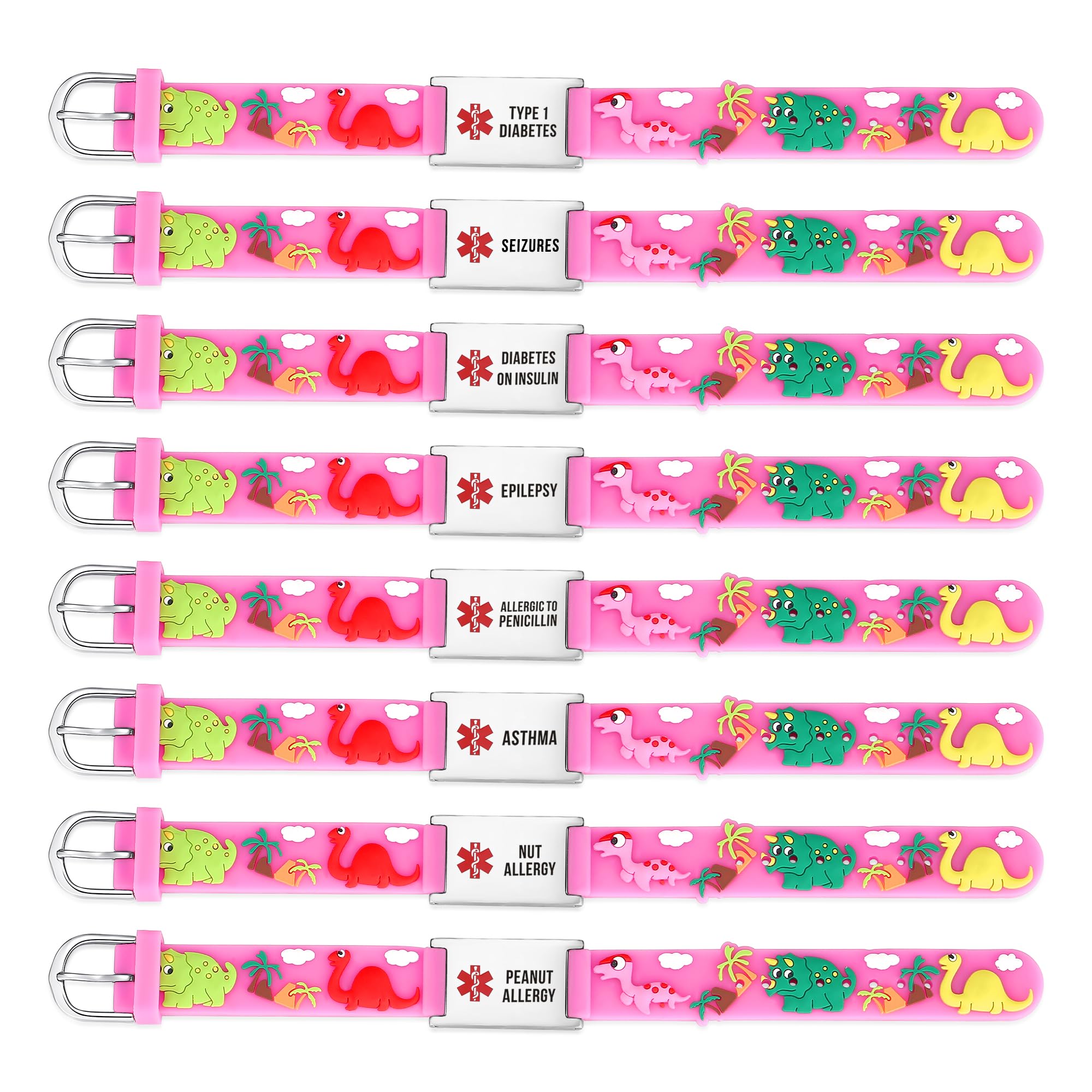 LinnaLove Medical Alert Bracelets - Cartoon Emergency ID Bracelets with Custom Engraving for Kids & Adults | Perfect for Allergies, Diabetes & Medical Conditions