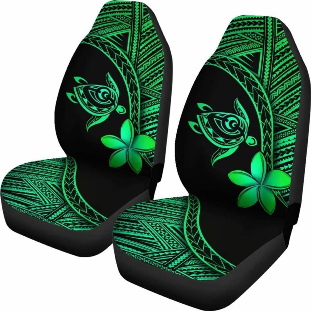 Premium Alohawaii Car Seat Covers - Hawaii Turtle Plumeria Green Design - Universal Fit for Cars, Trucks & SUVs - Perfect for Beach Trips, Summer Drives & Tropical-Themed Vehicles