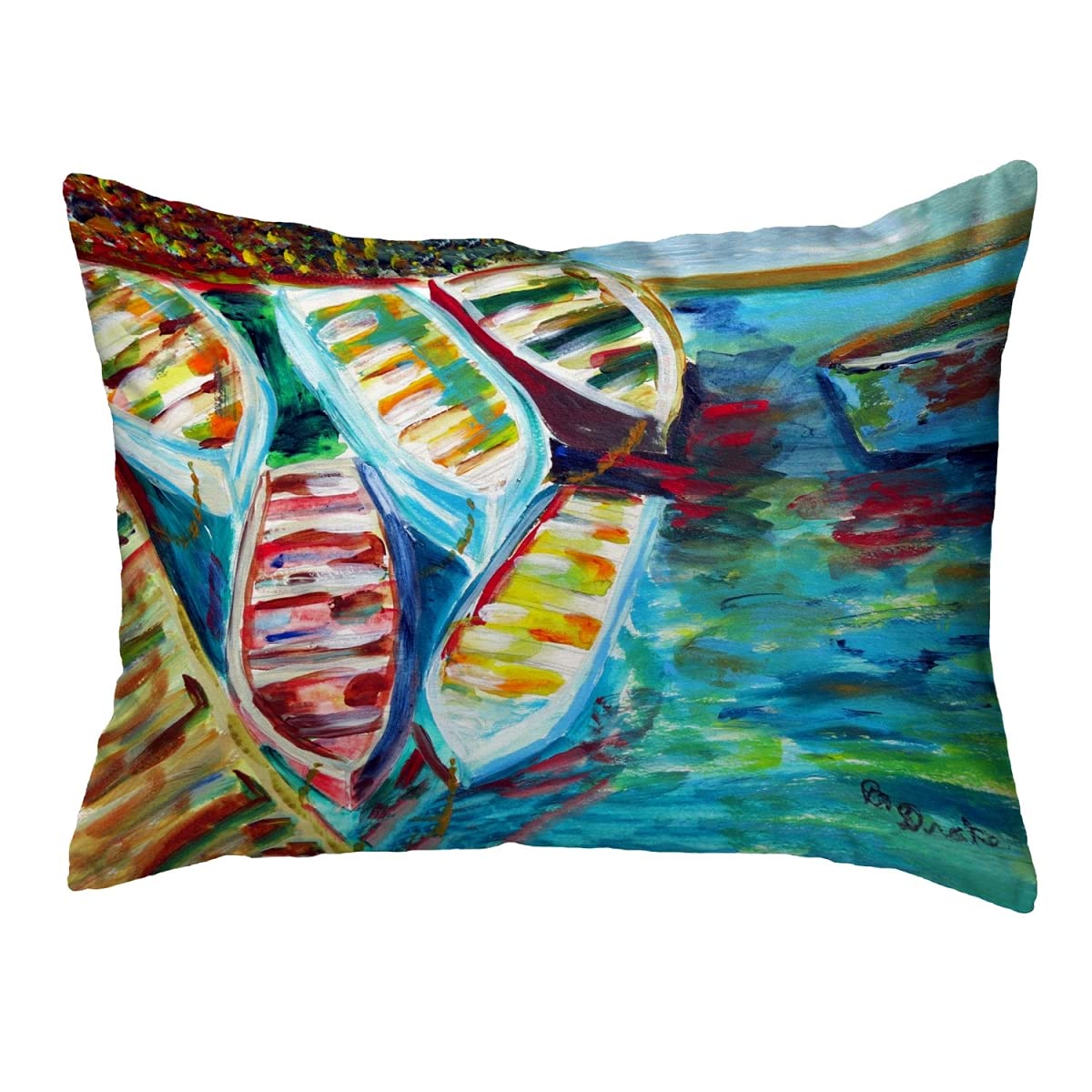 Betsy Drake NC1142 Decorative Throw Pillow 16x20 Inches Multi-Color for Couch, Sofa, Bedroom & Living Room Home Decor